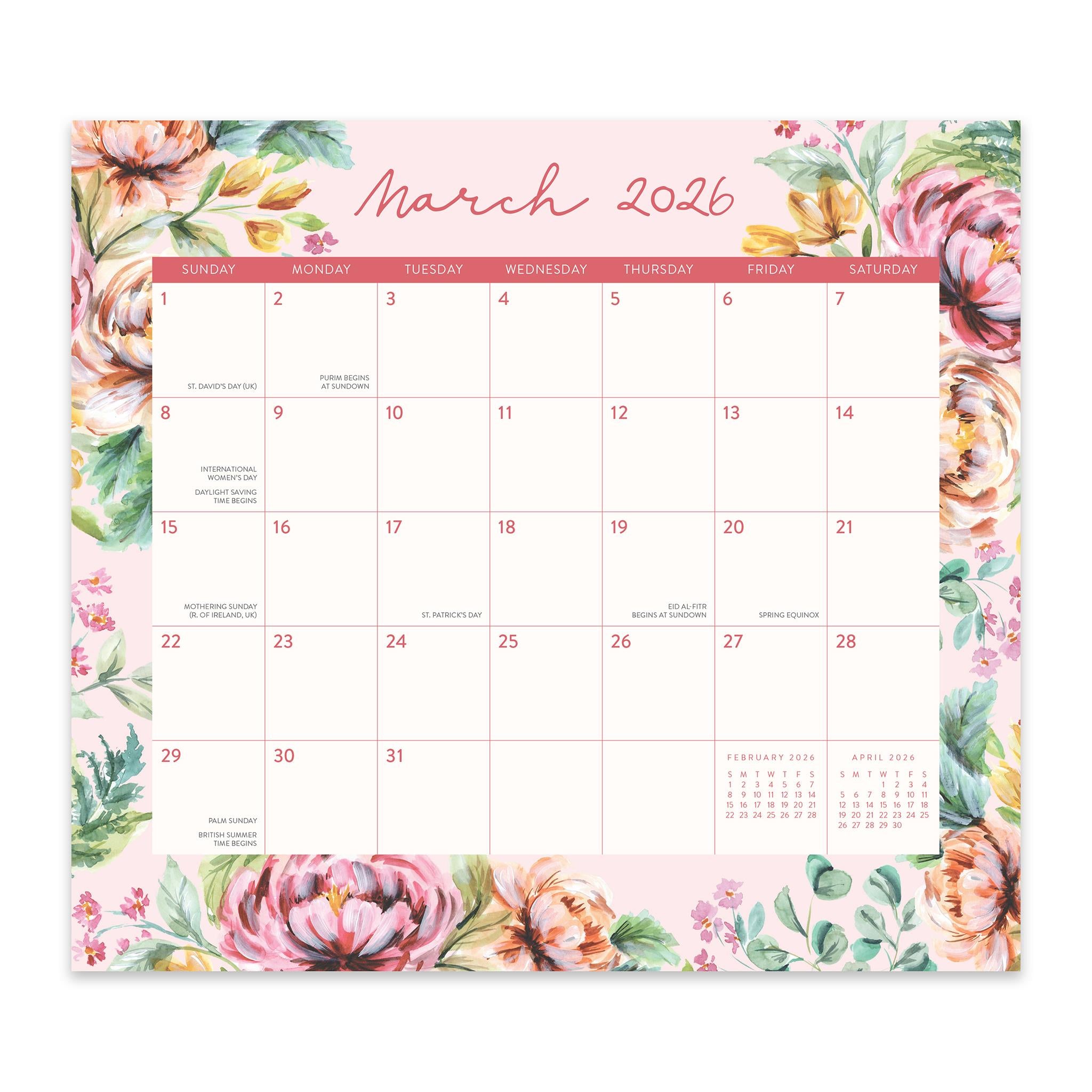 Bella Flora 2025-2026 Exclusive Mini Magnetic Pad Calendar