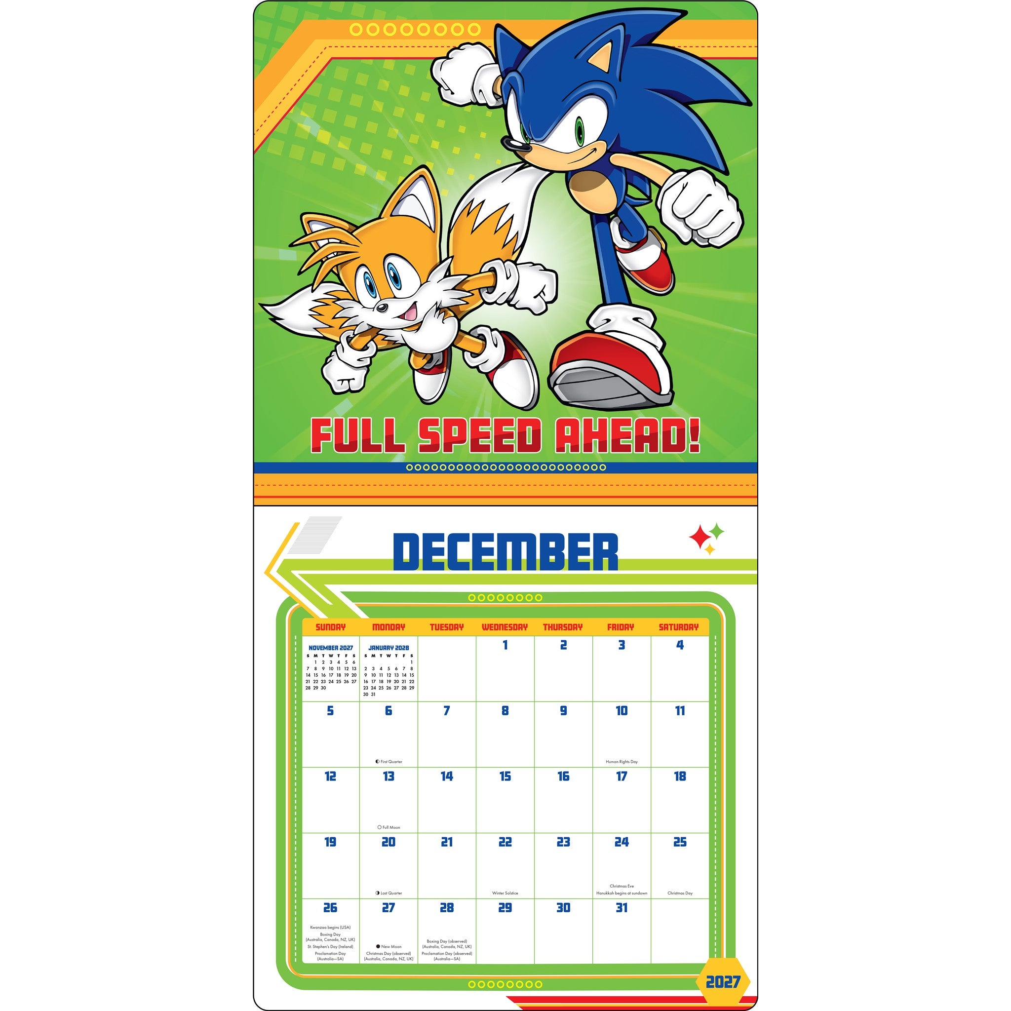 Sonic the Hedgehog 2027 Wall Calendar