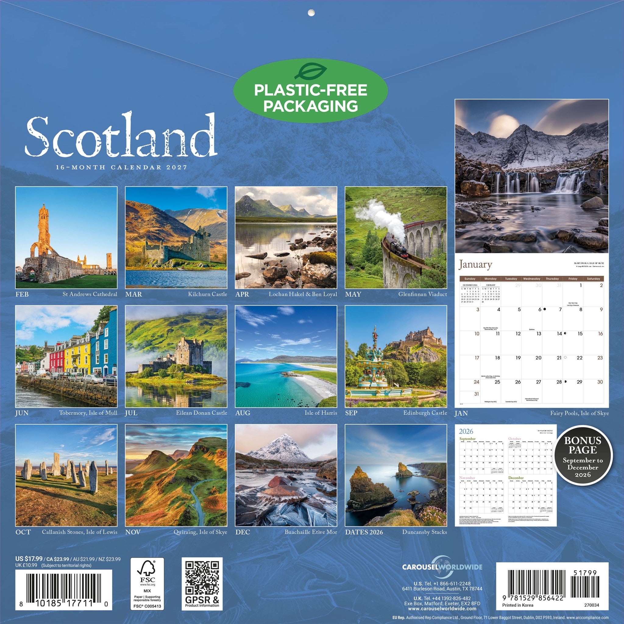 Scotland 2027 Wall Calendar
