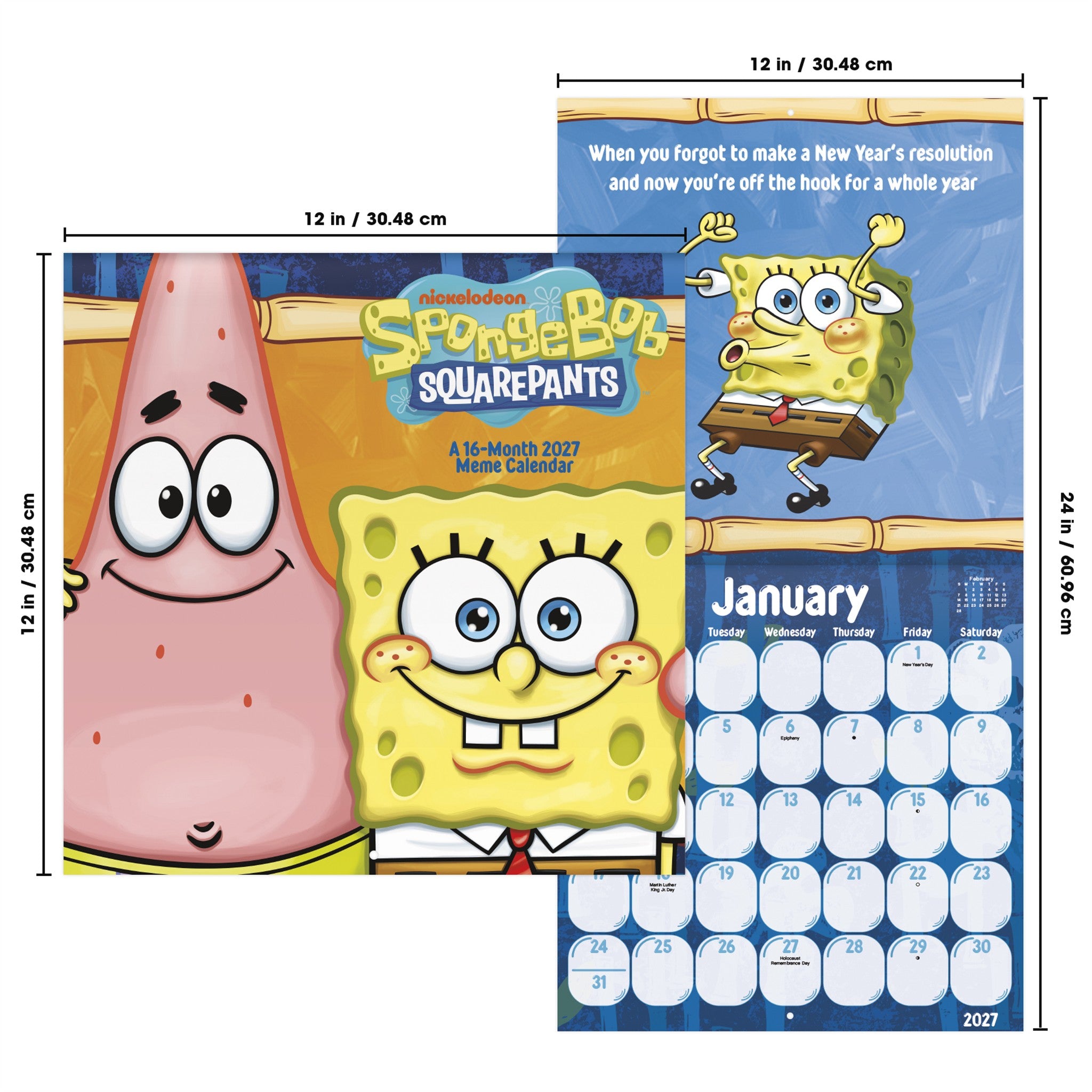 SpongeBob Squarepants 2027 Wall Calendar