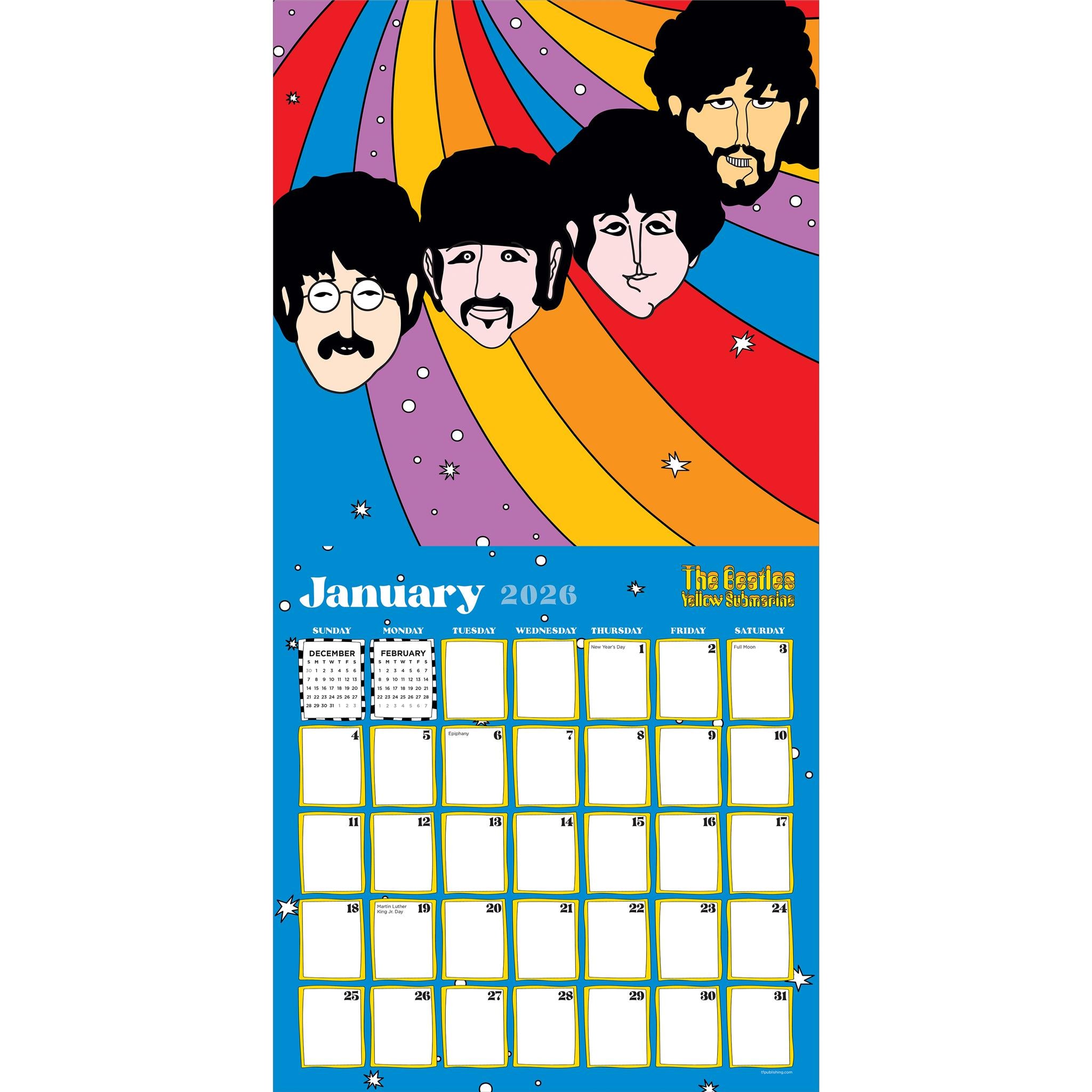 Beatles Yellow Submarine 2026 Wall Calendar - Online Only