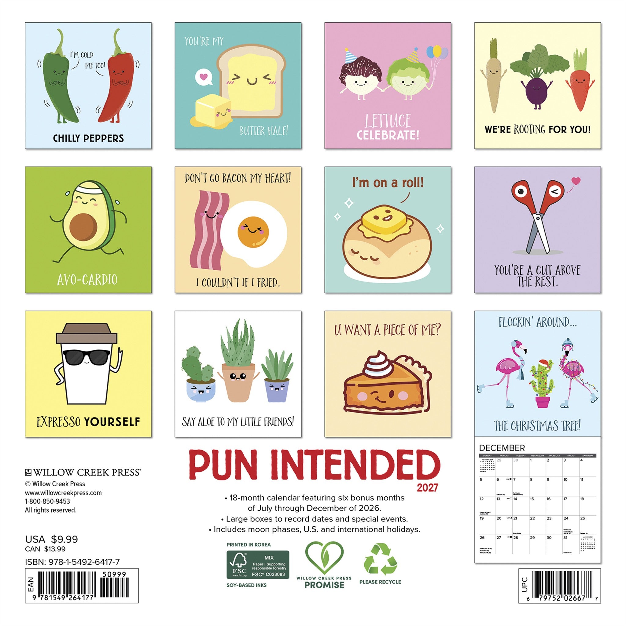 Pun Intended 2027 Mini Calendar