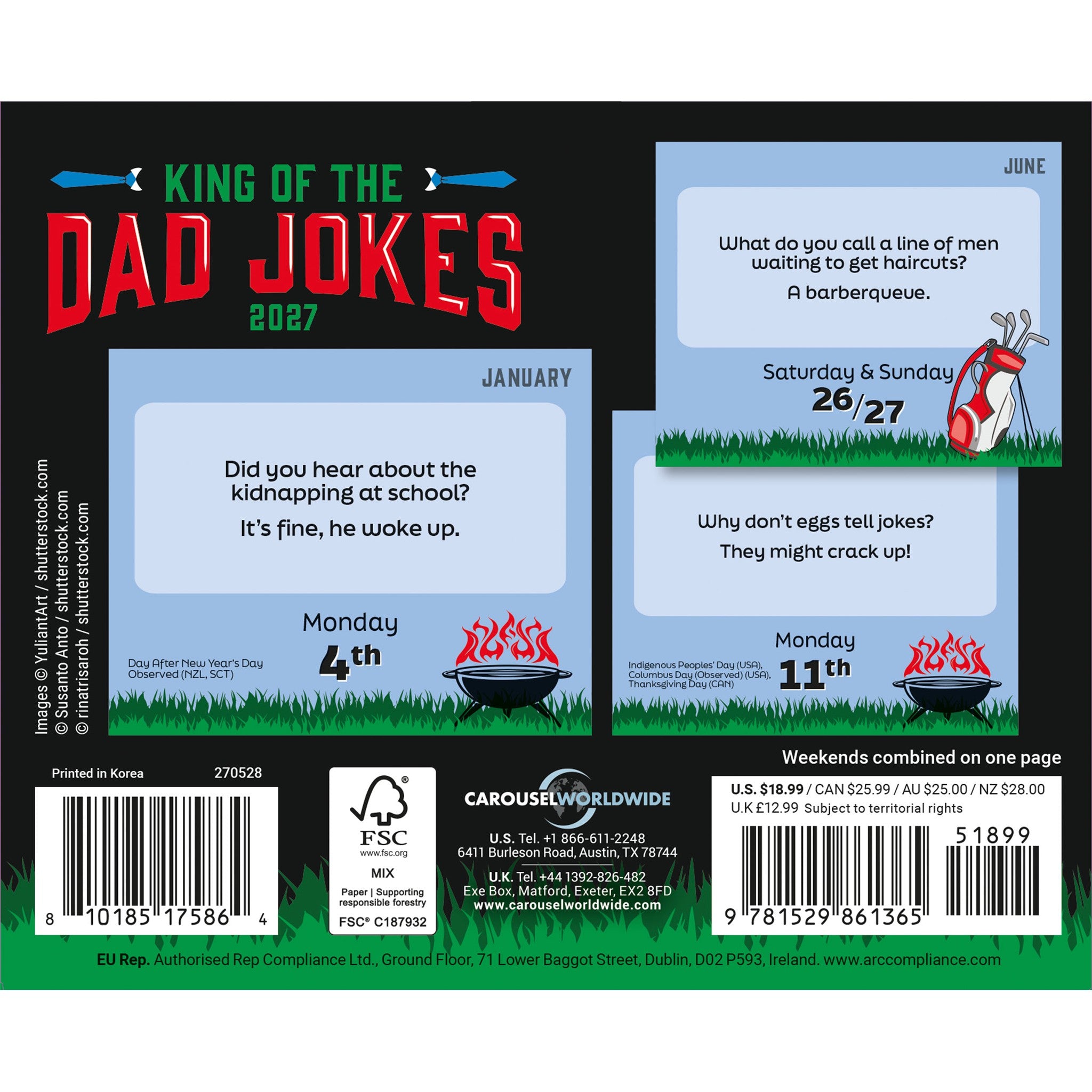 King of the Dad Jokes 2027 Box Calendar