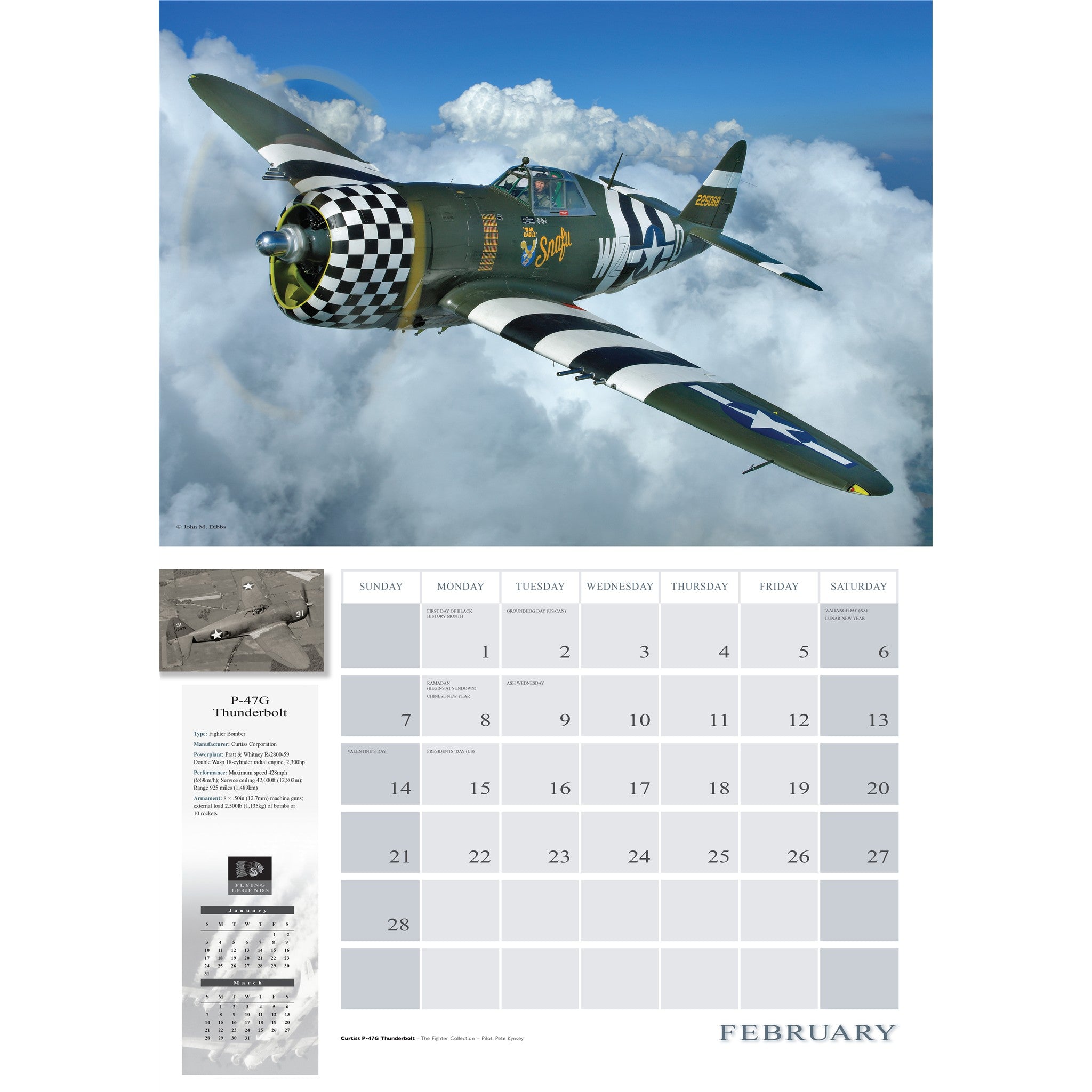 Flying Legends 2027 Wall Calendar
