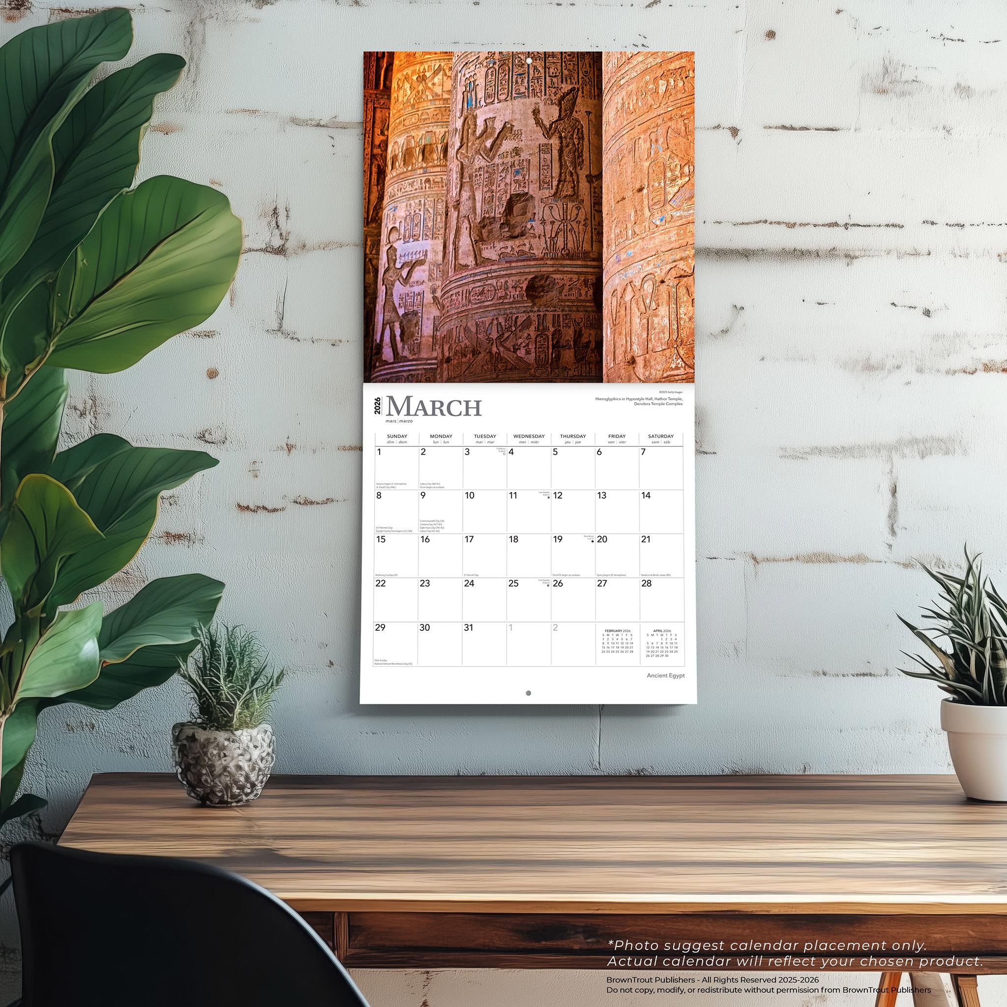 Ancient Egypt 2026 Wall Calendar - Online Exclusive