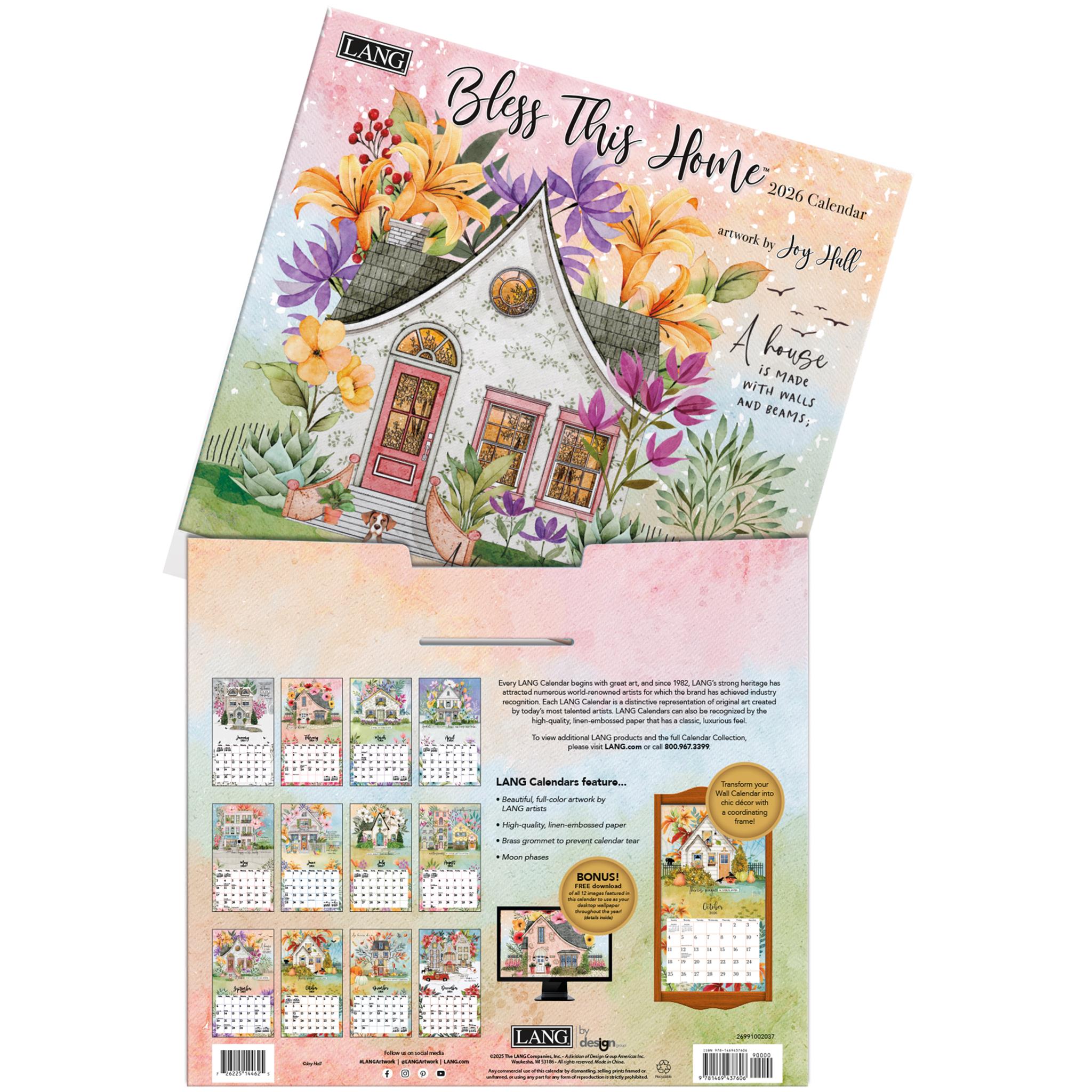 Bless This Home 2026 Deluxe Wall Calendar - Online Only