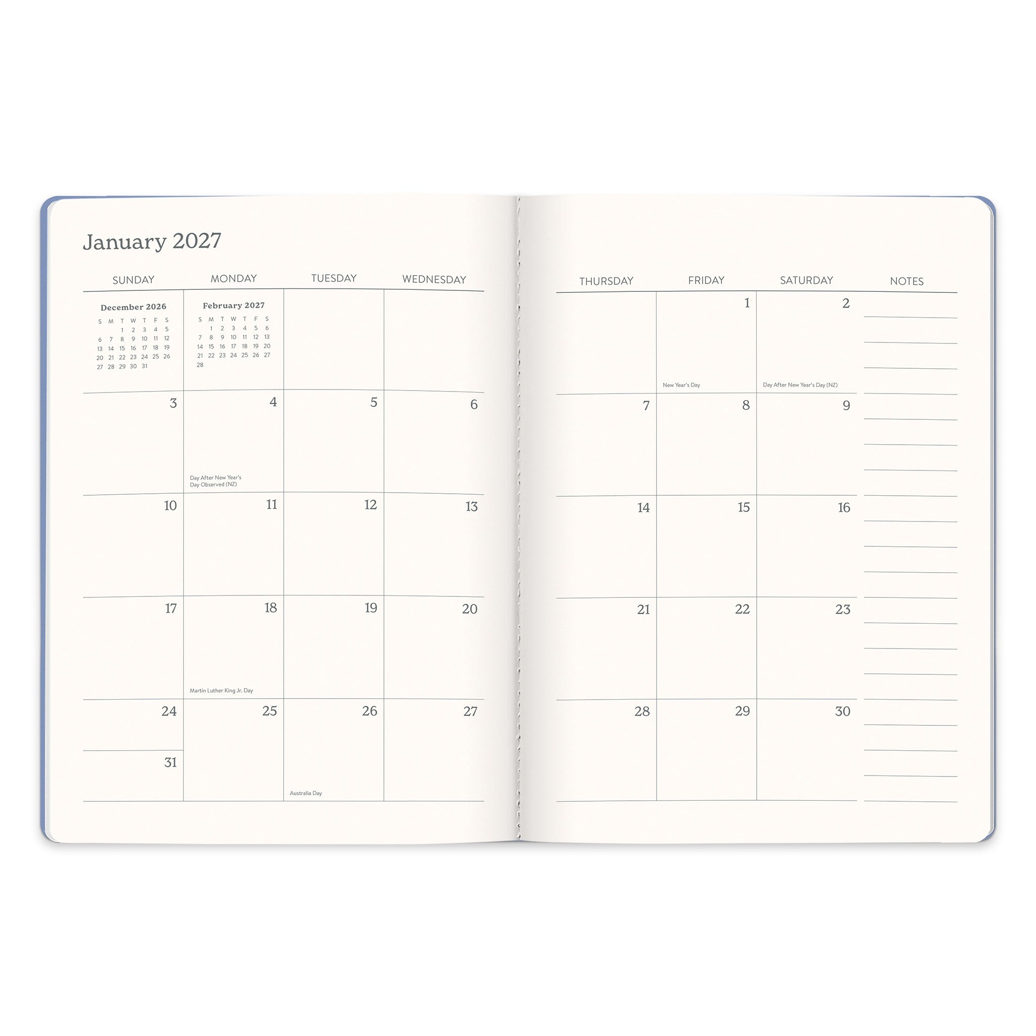 Pressed in Blue Casey 2027 Engagement Calendar