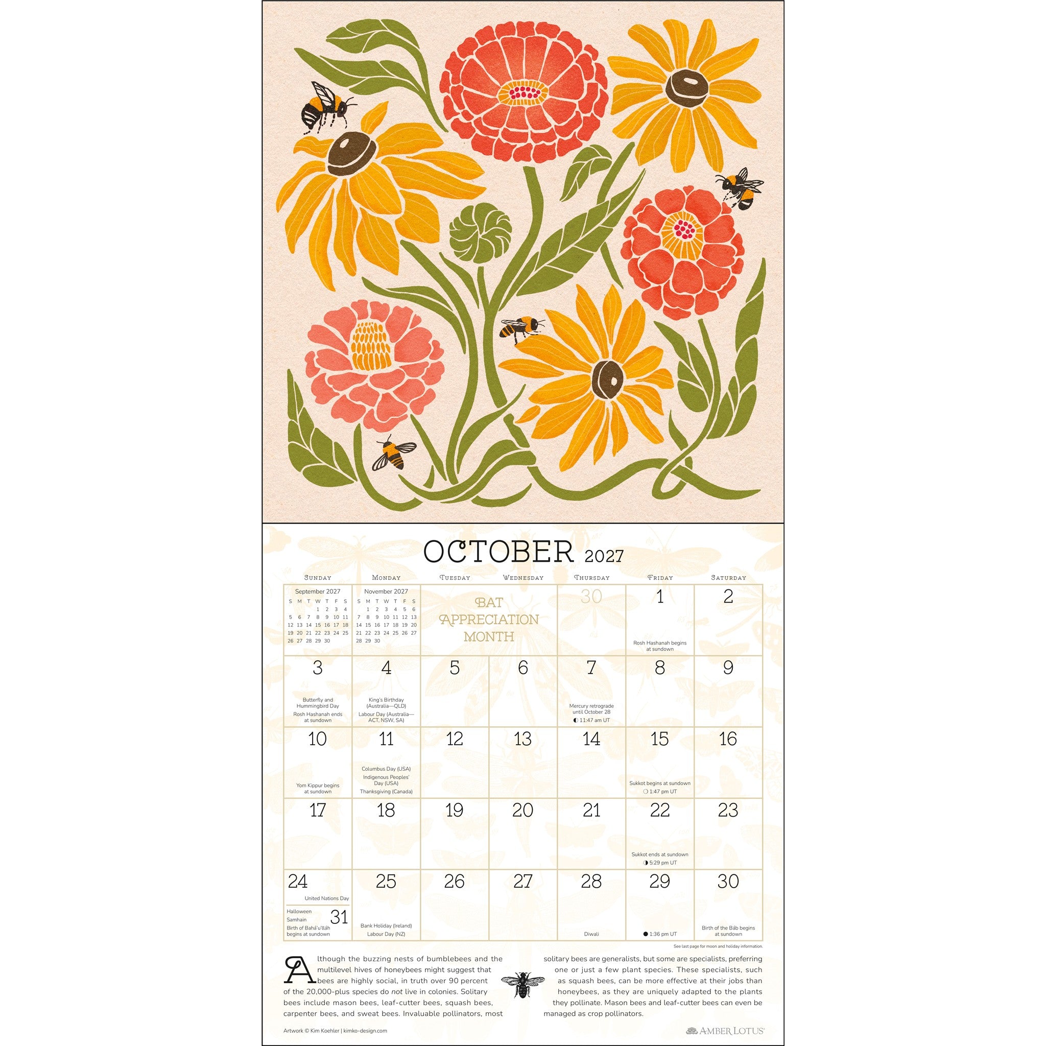 Praise for the Pollinators 2027 Wall Calendar - Online Only