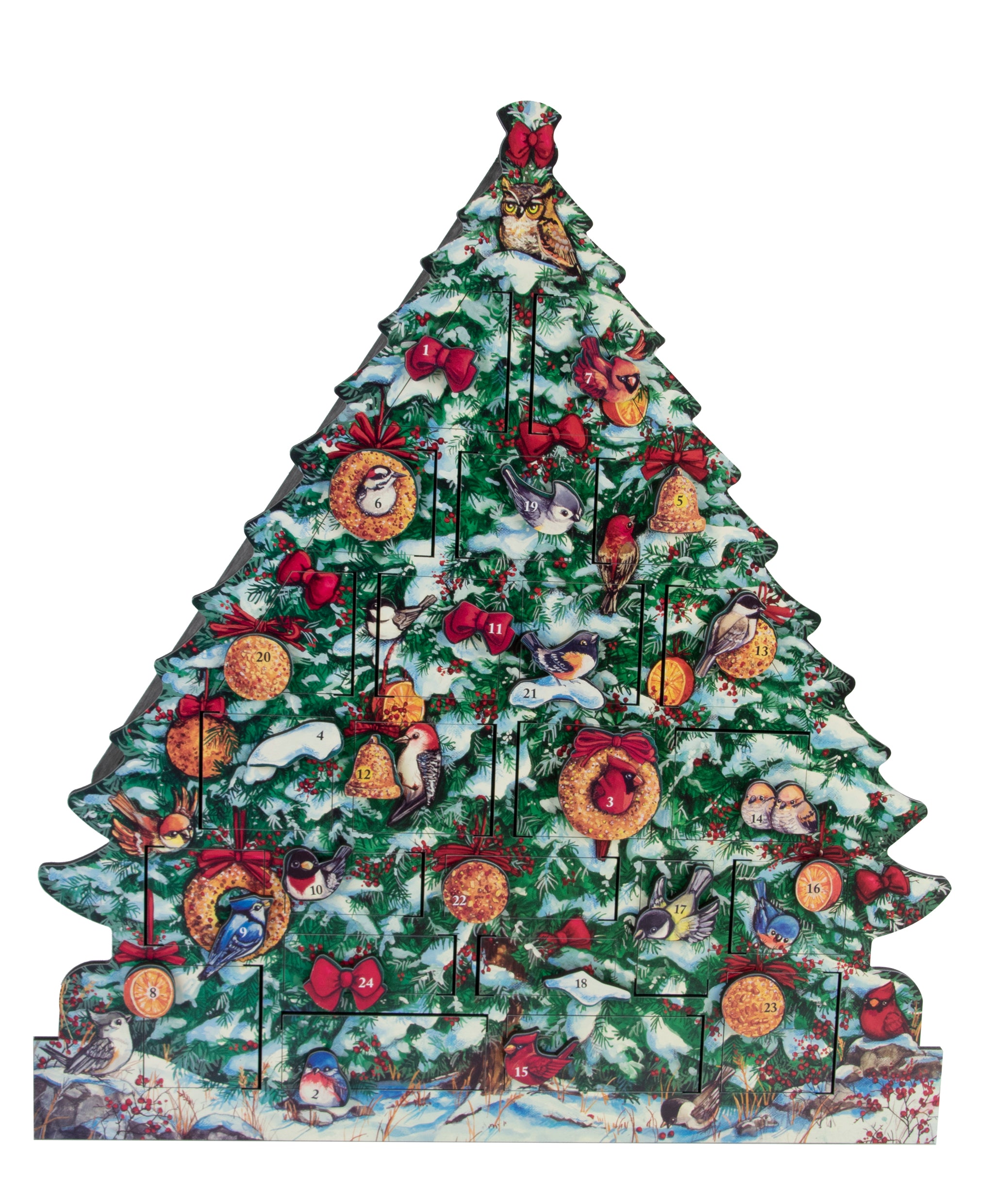 Birds Christmas Wooden Advent Calendar - FINAL SALE