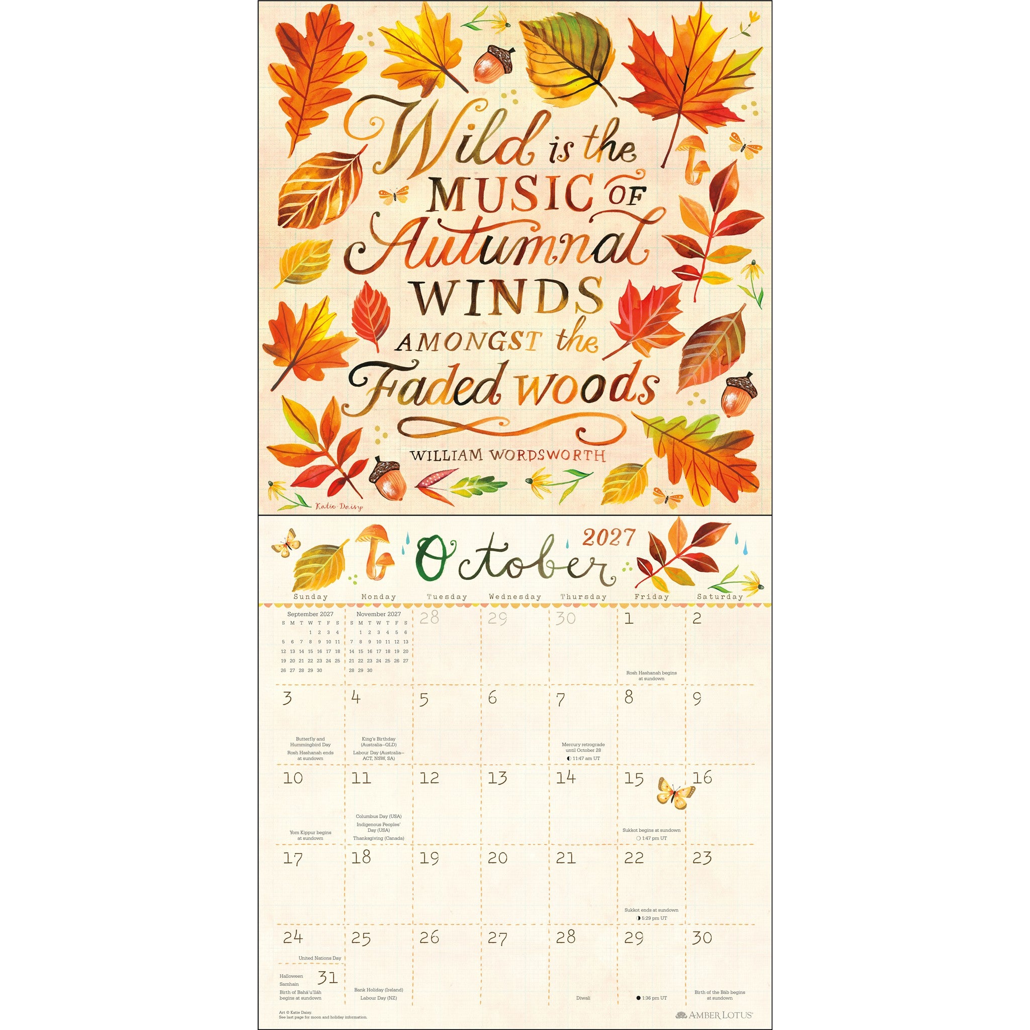 Katie Daisy 2027 Wall Calendar - Online Only