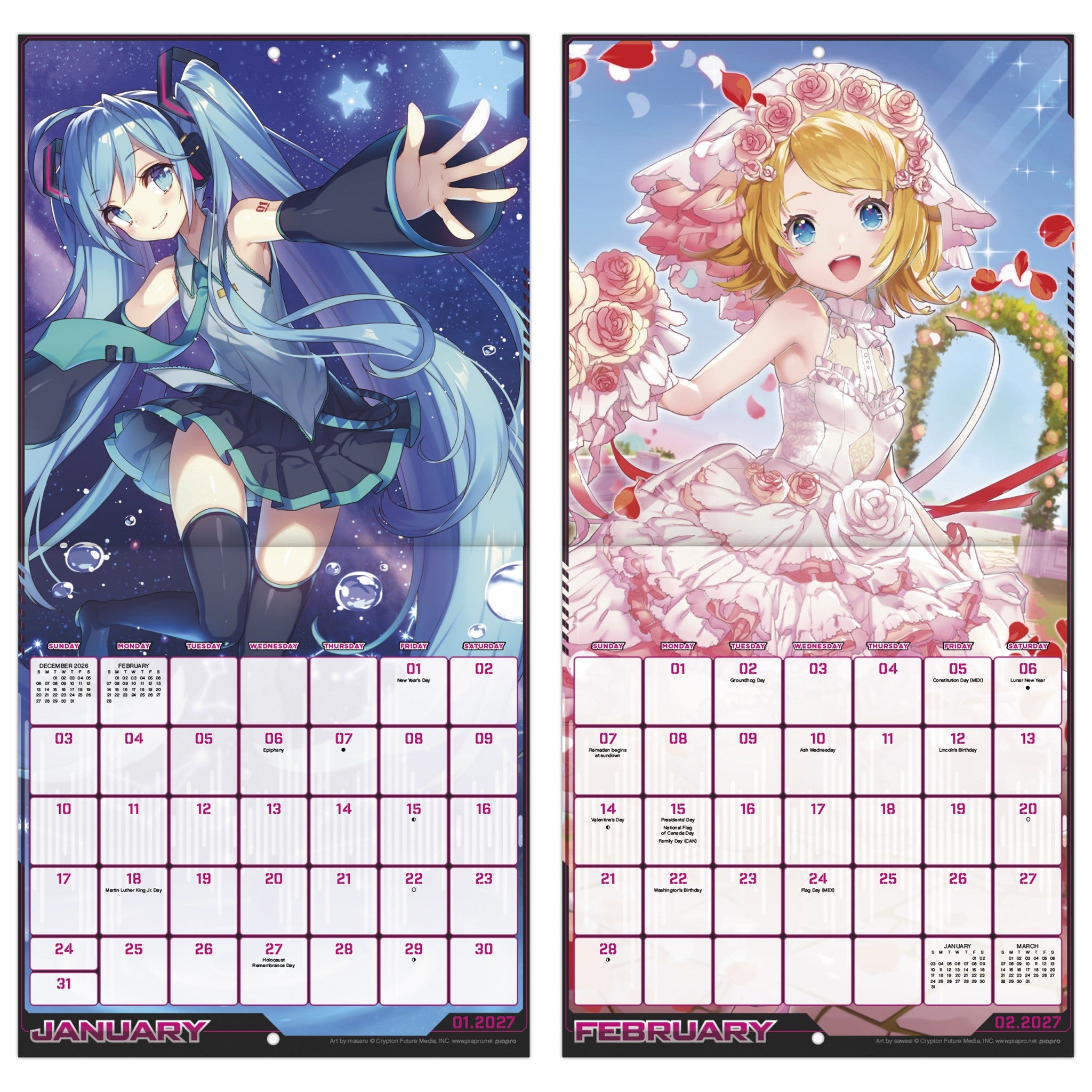 Hatsune Miku 2027 Mini Calendar