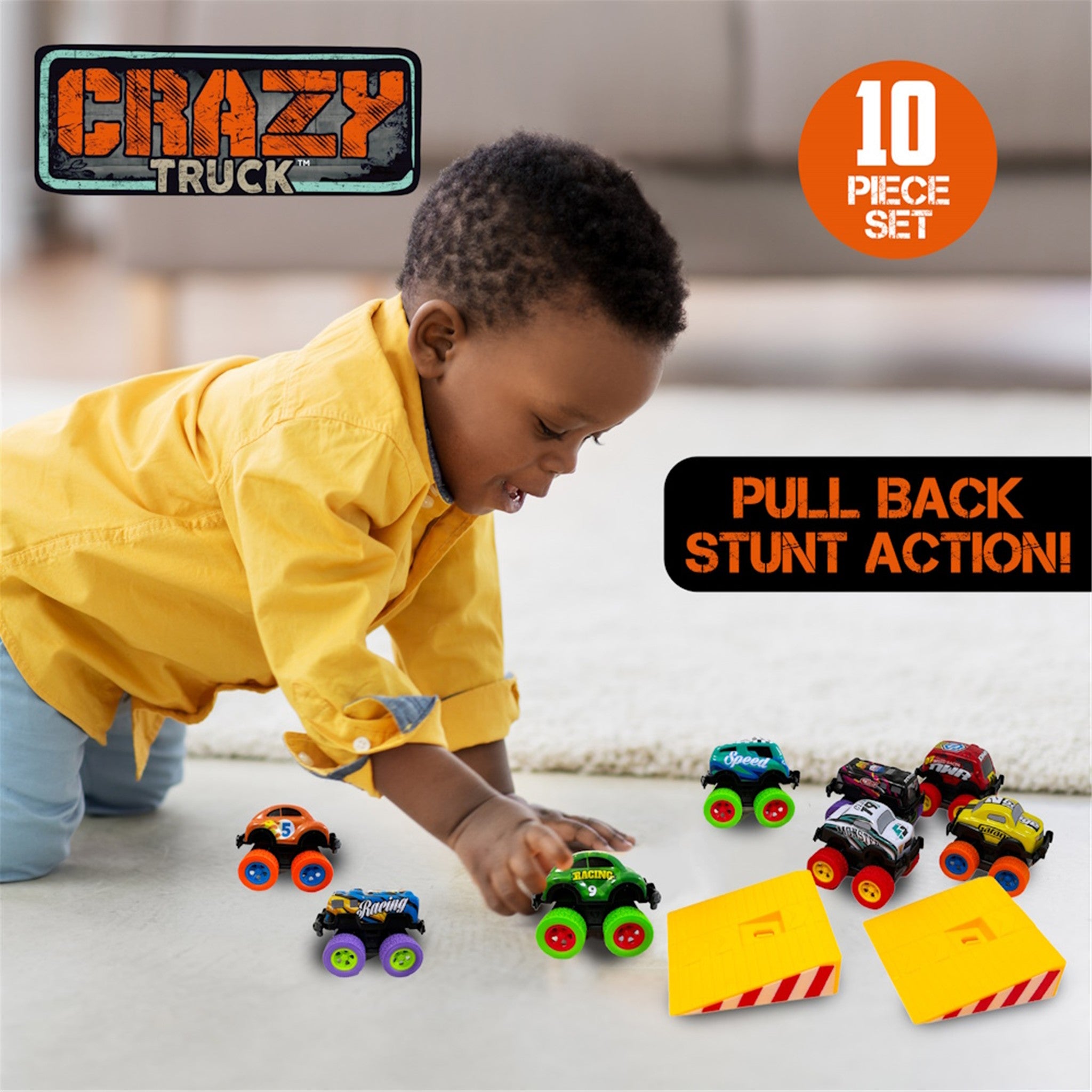 Crazy Truck Pull‑Back Die‑Cast 10‑PC Set