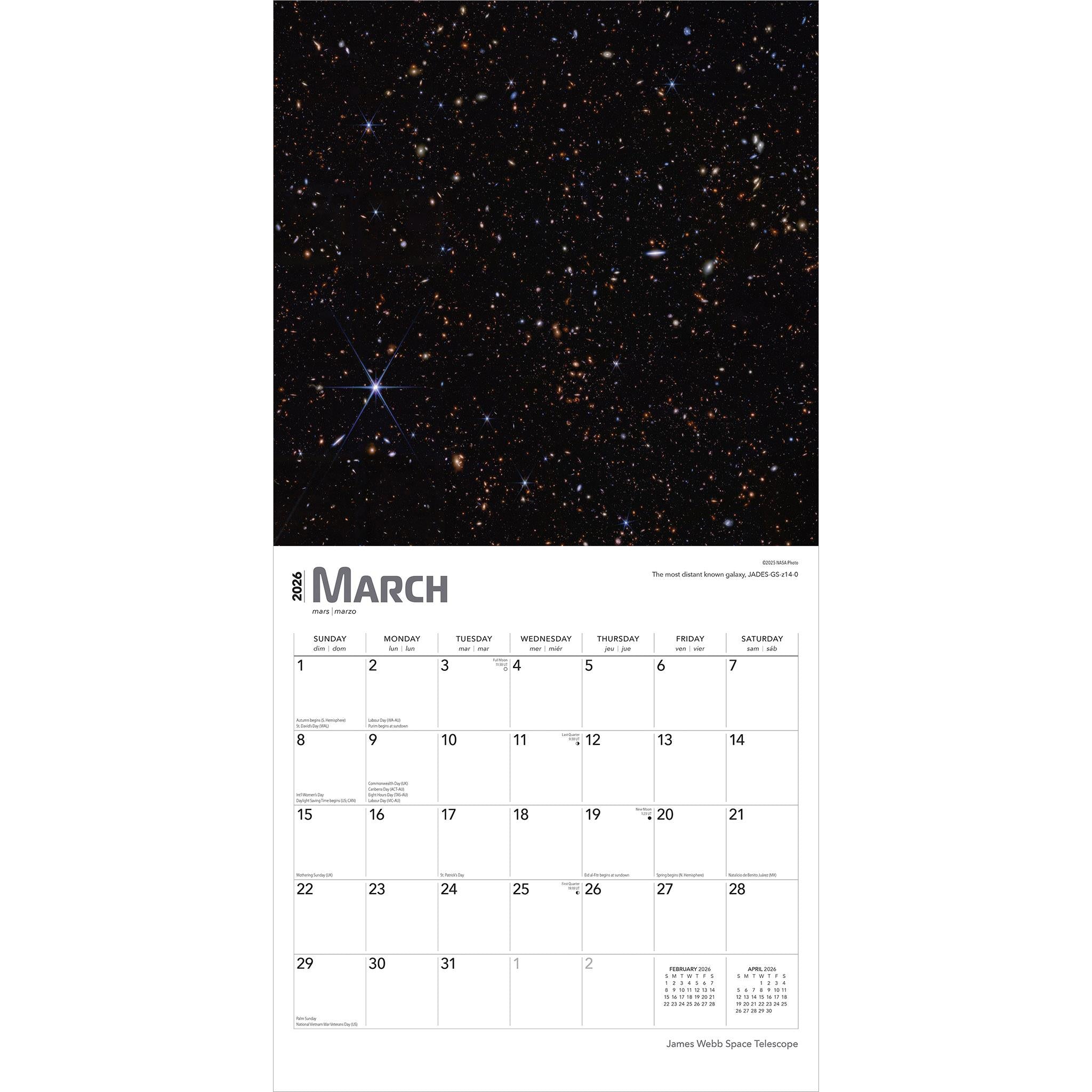 James Webb Space Telescope 2026 Wall Calendar - Online Only