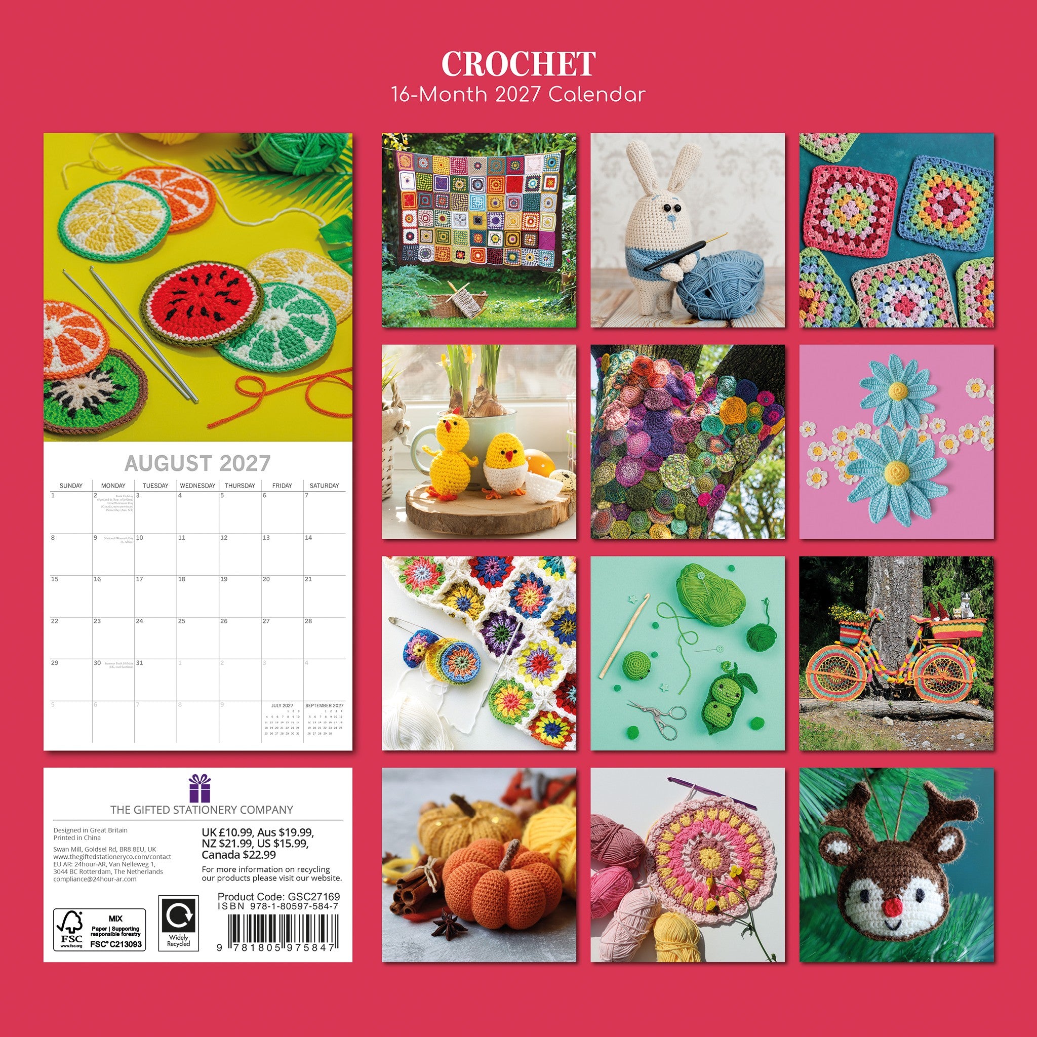 Crochet 2027 Wall Calendar