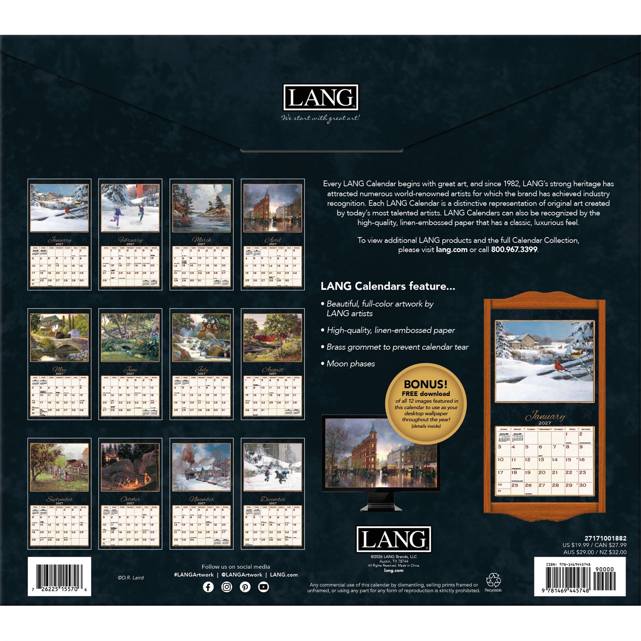 Treasured Times Special Edition with Print 2027 Wall Calendar
