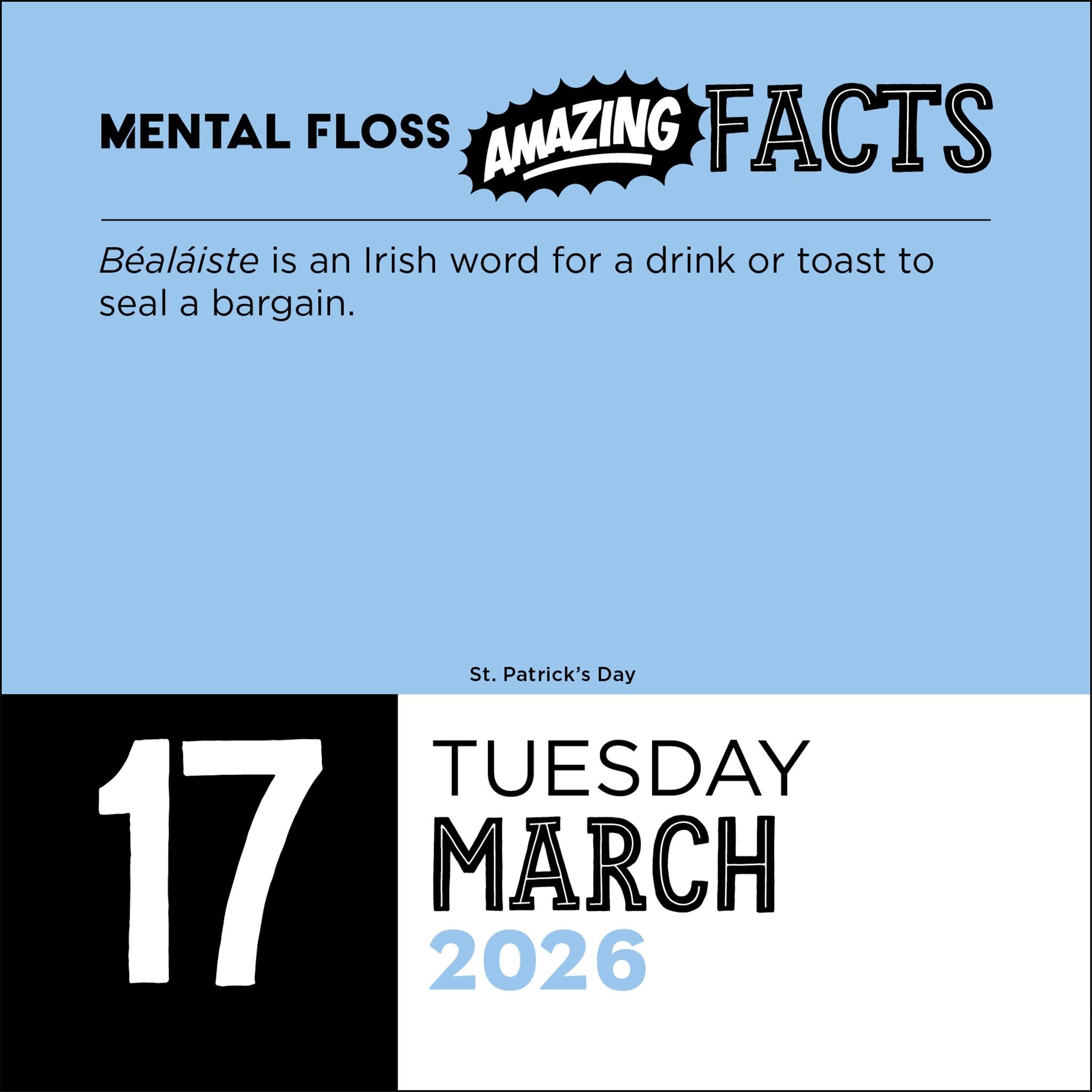 Amazing Facts From Mental Floss 2026 Box Calendar