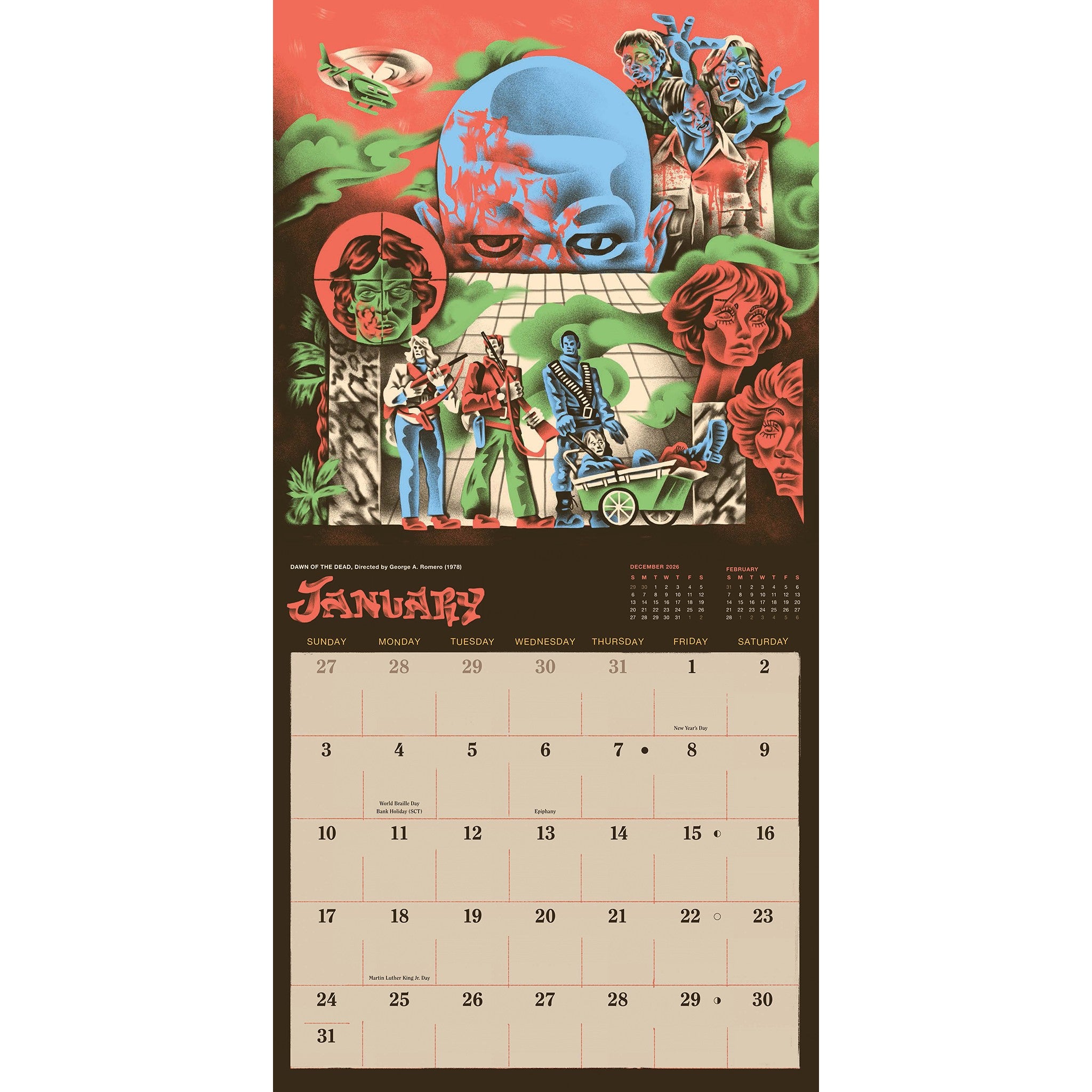 Classic Horror Movies 2027 Wall Calendar - Online Only