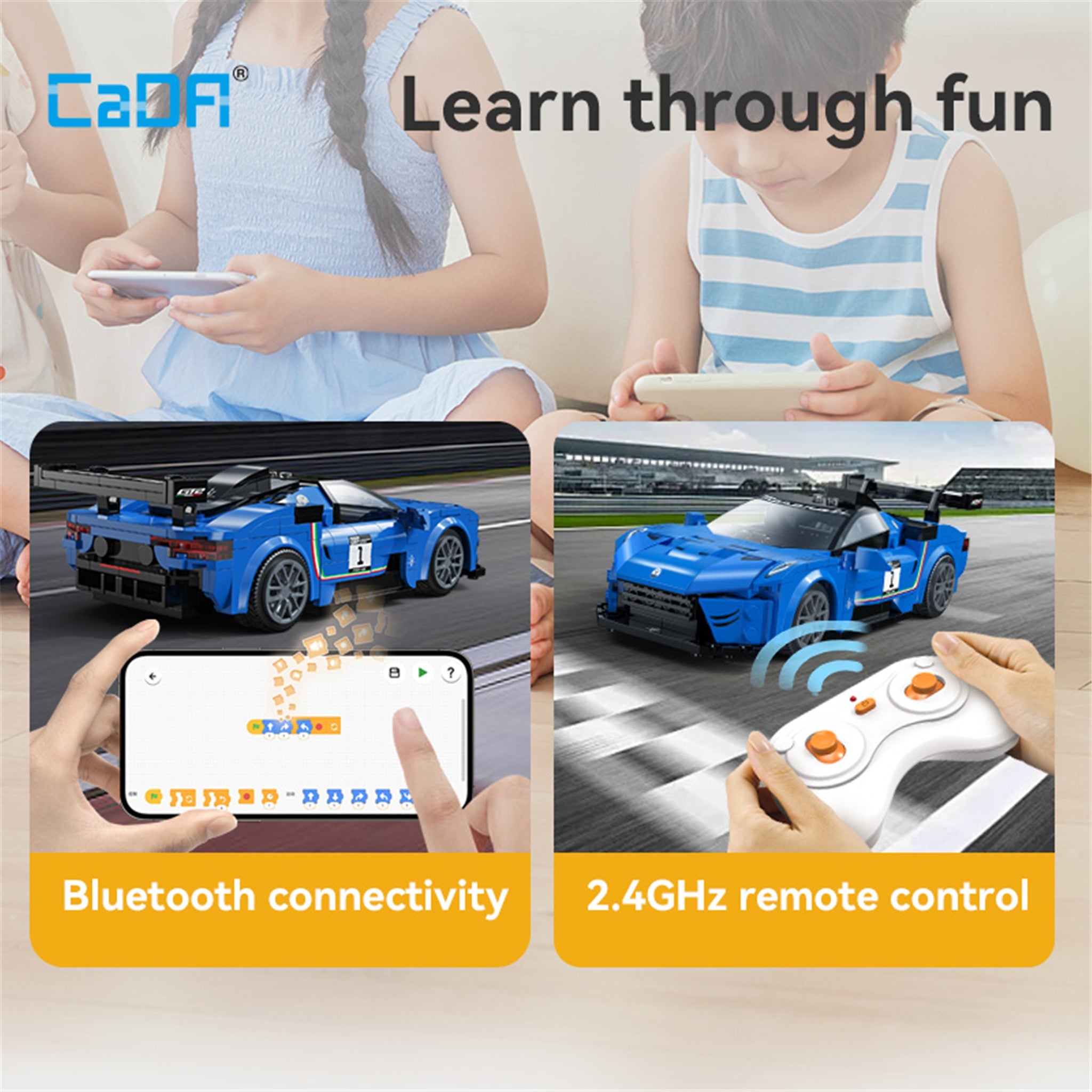 Blue 1:20 Maserati MC20 GT2 320 Pieces with Remote Control
