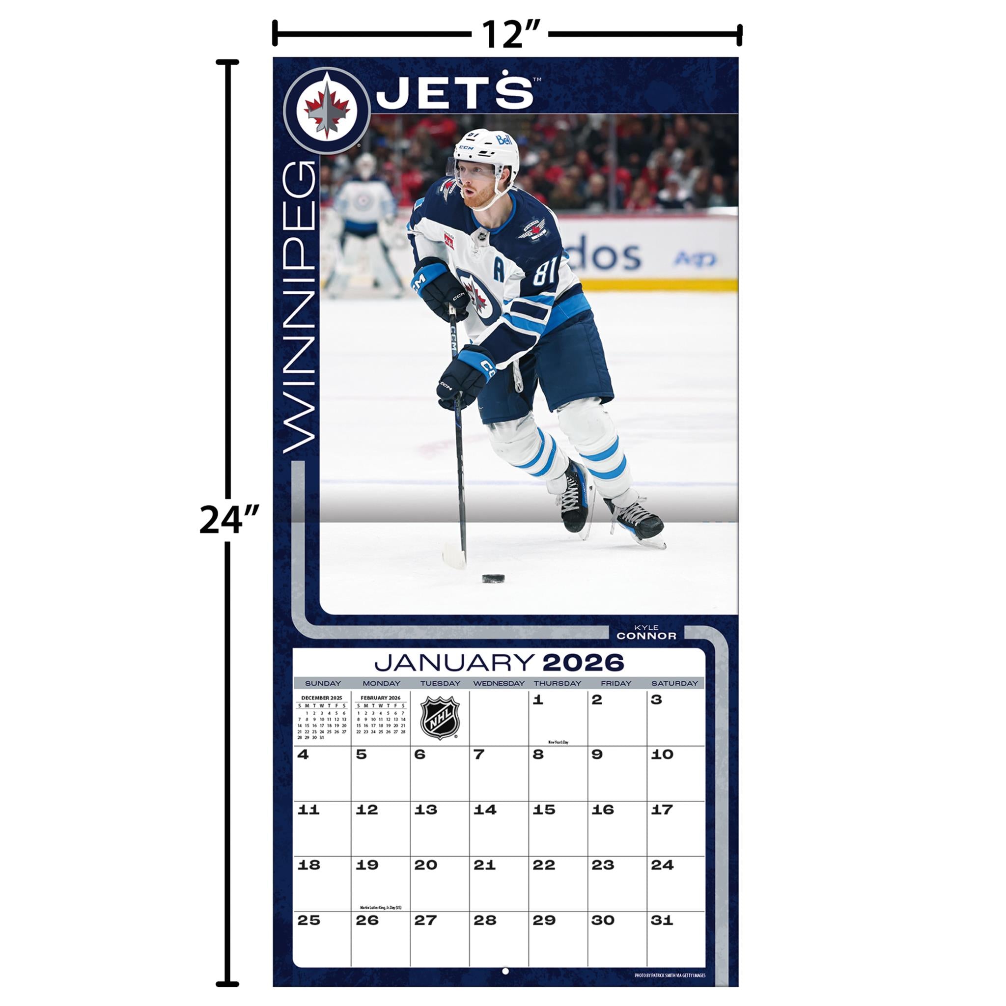 NHL Winnipeg Jets 2026 Wall Calendar - Online Only