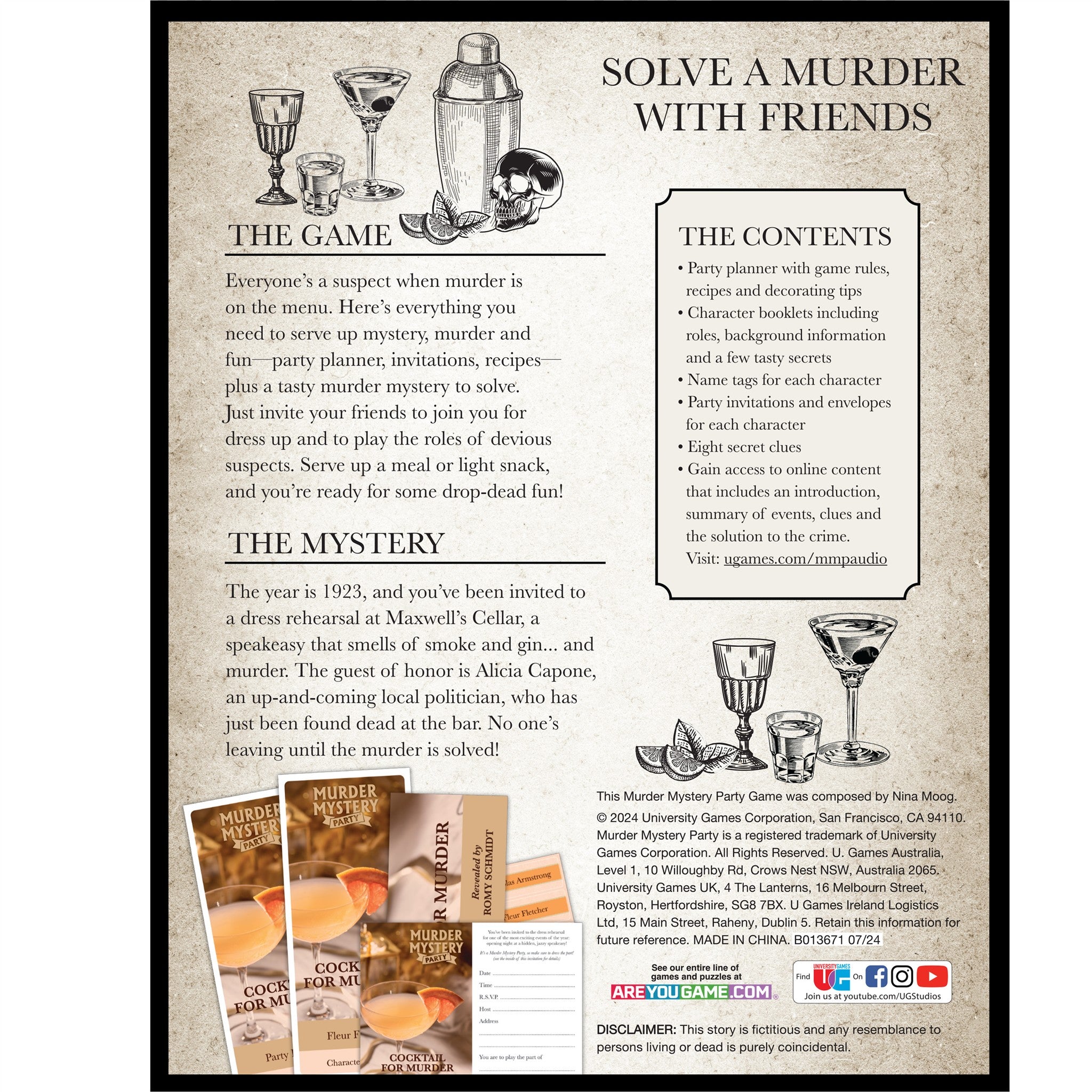 Cocktail For Murder Murder Mystery Party Game