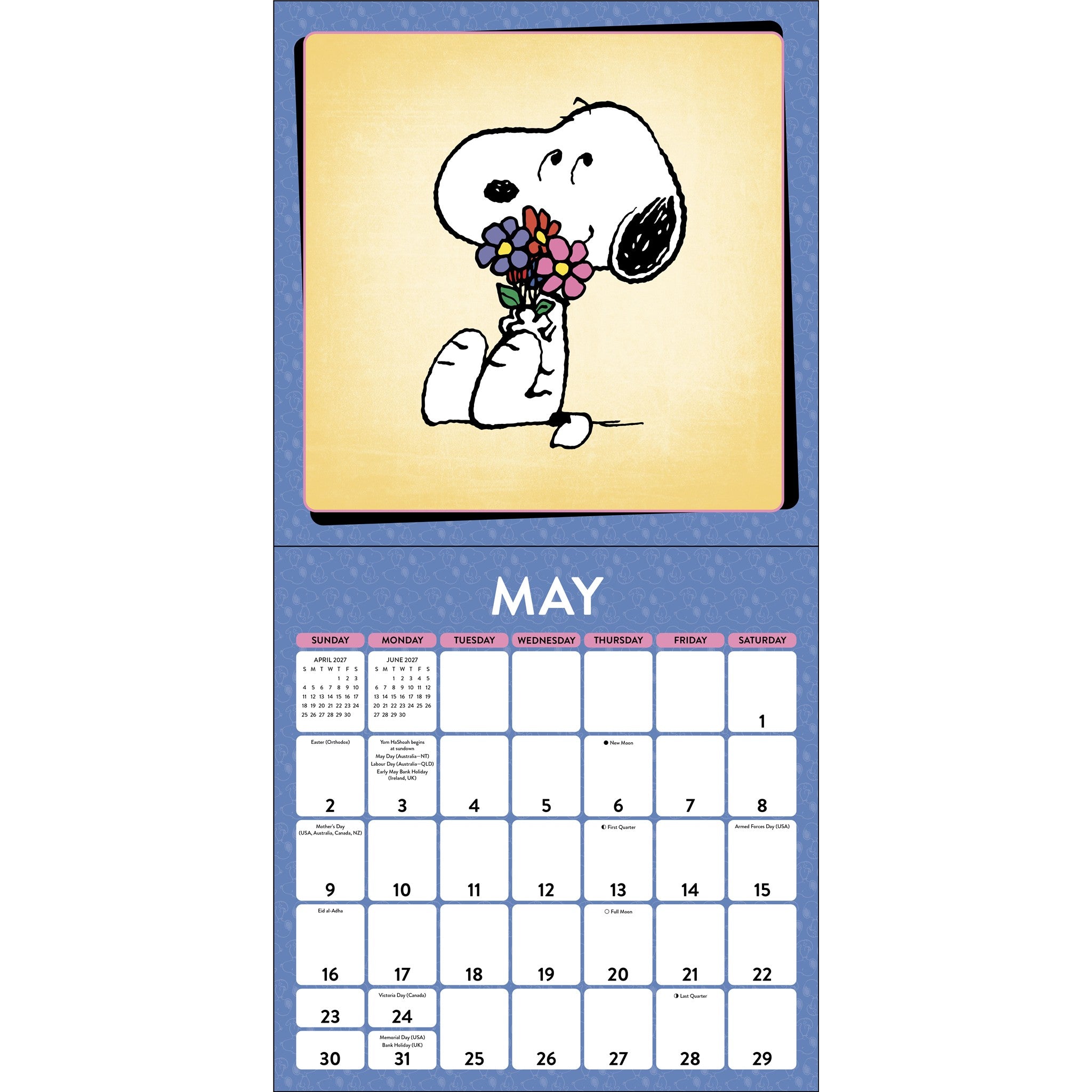Peanuts®: Snoopy With Notecards 2027 Wall Calendar