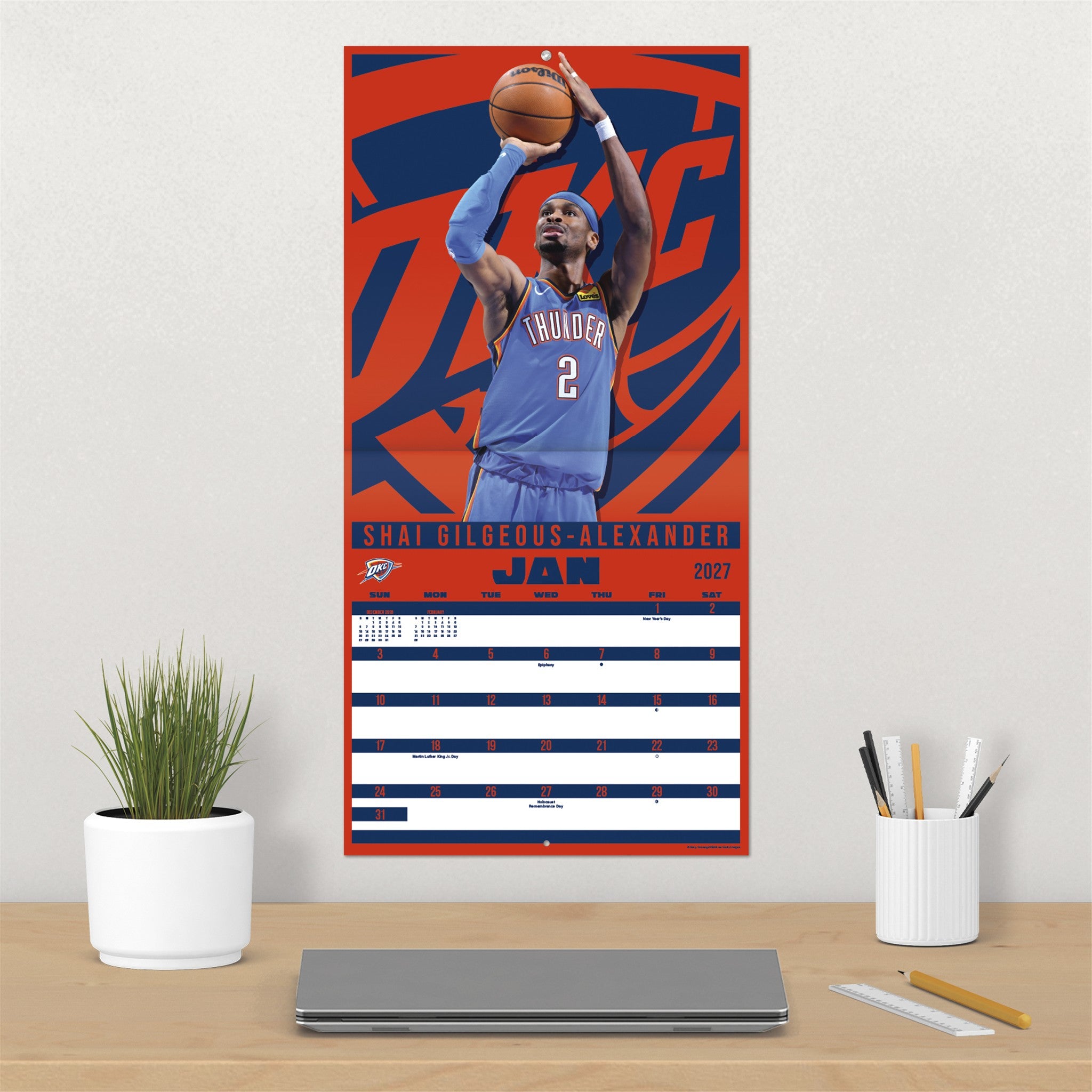 NBA Superstars 2027 Wall Calendar