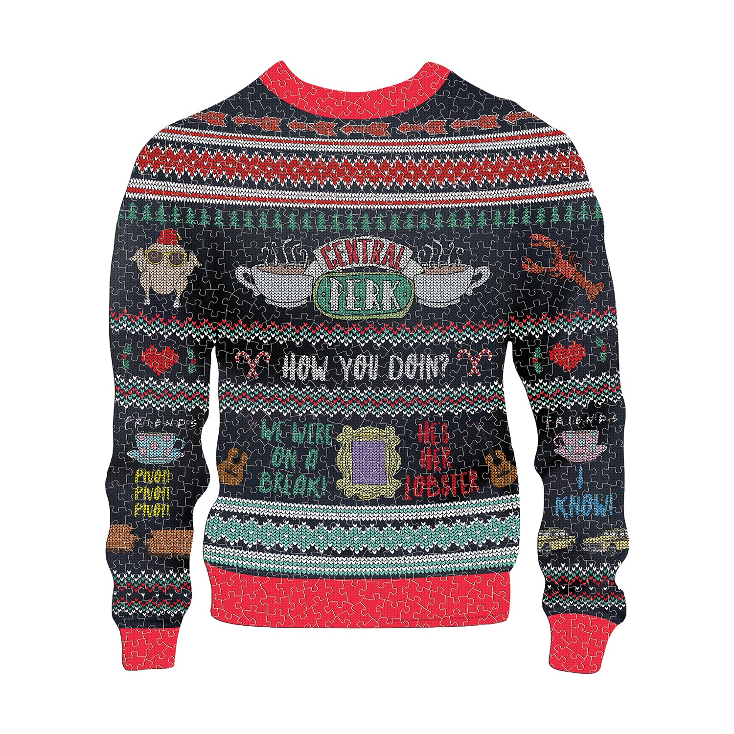 Friends Ugly Christmas Sweater Shaped 1000 Piece Puzzle - Online Exclusive