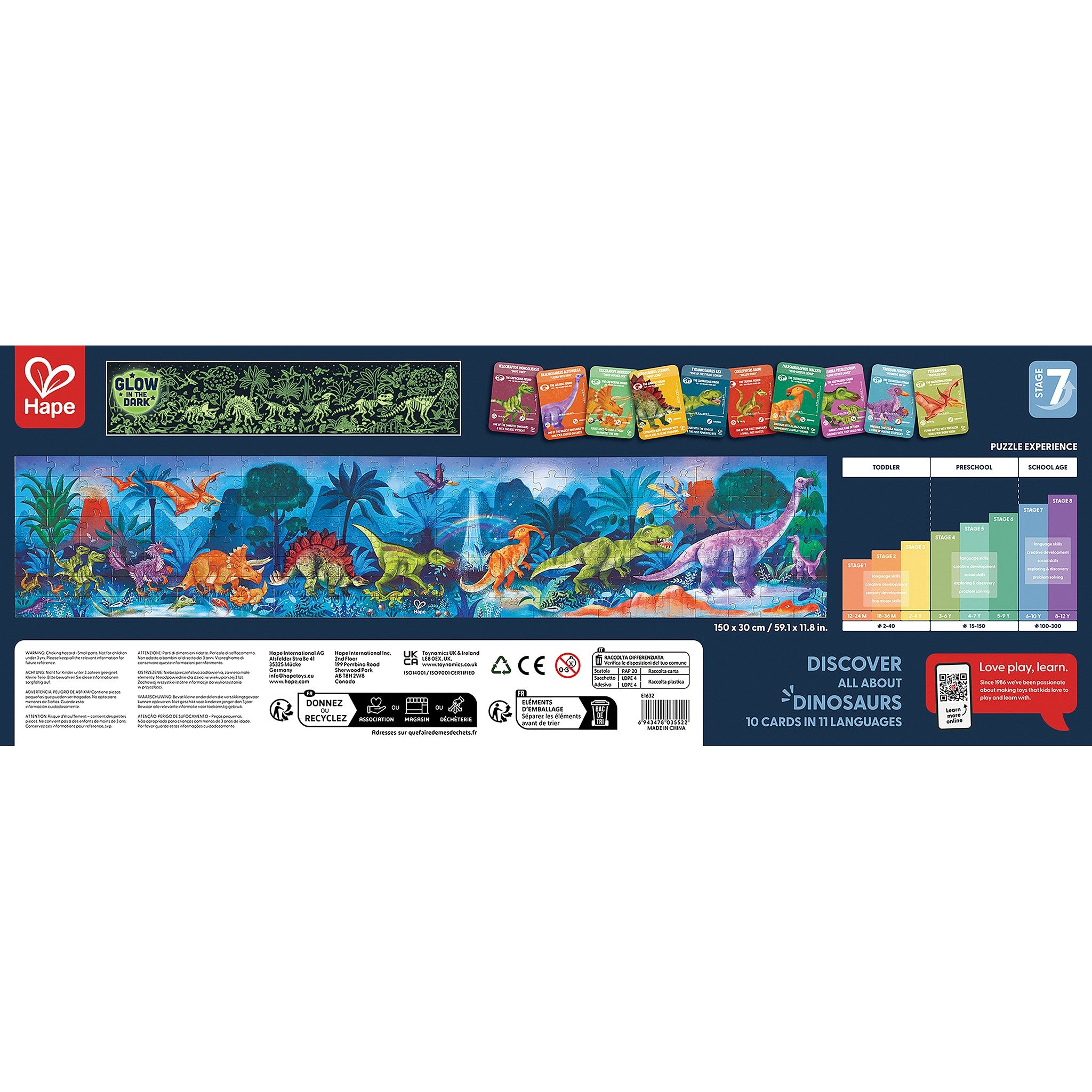 Dinosaurs Glow in the Dark 200 Piece Puzzle