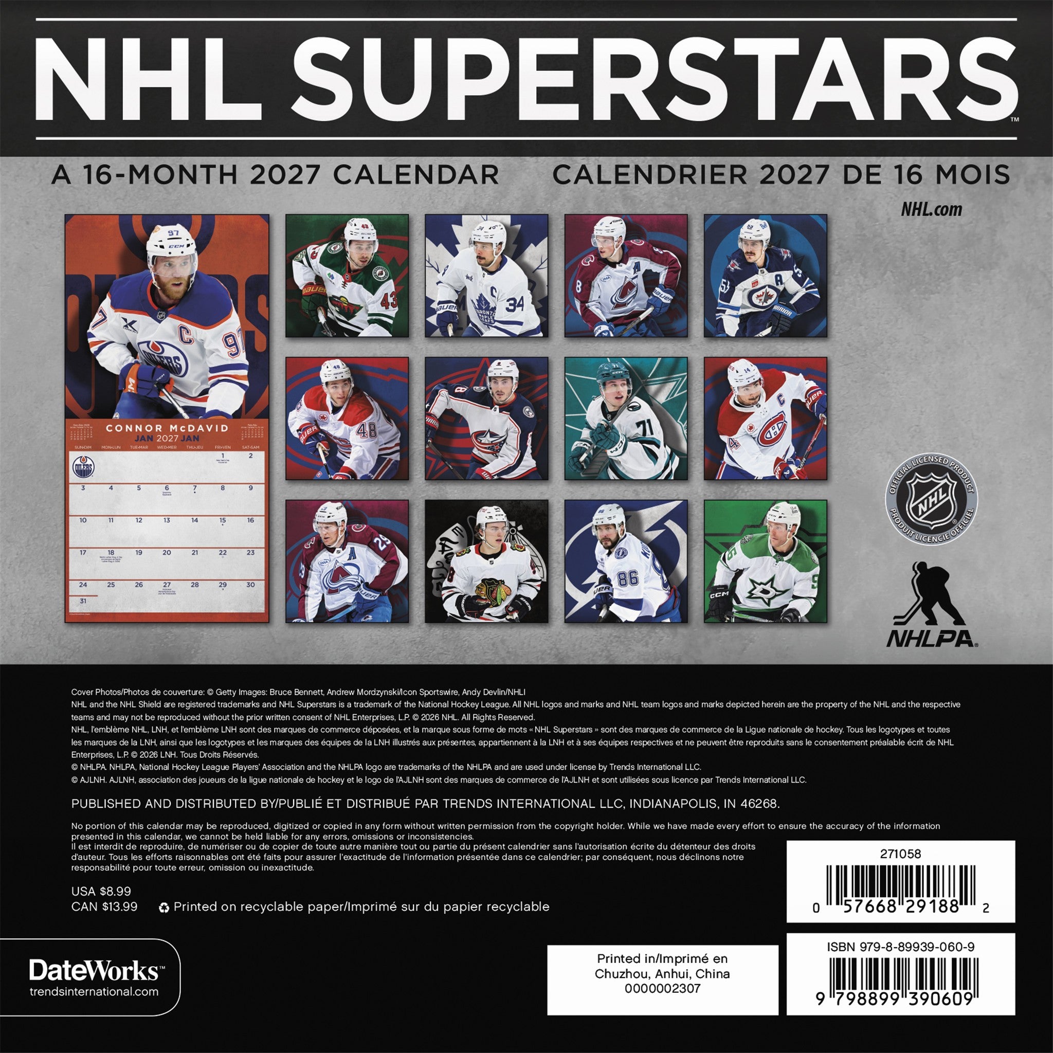 NHL Superstars 2027 Mini Calendar