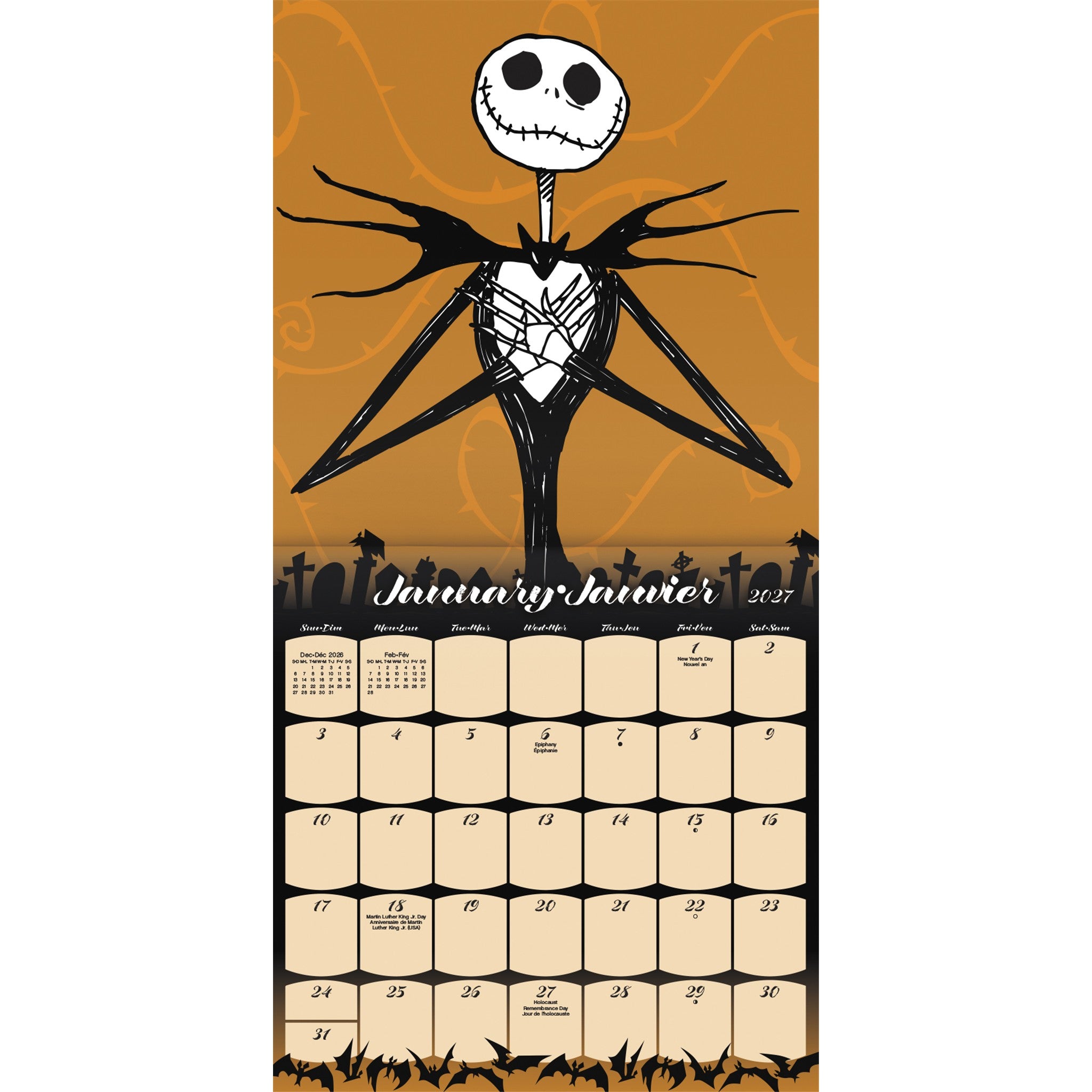 Nightmare Before Christmas 2027 Wall Calendar