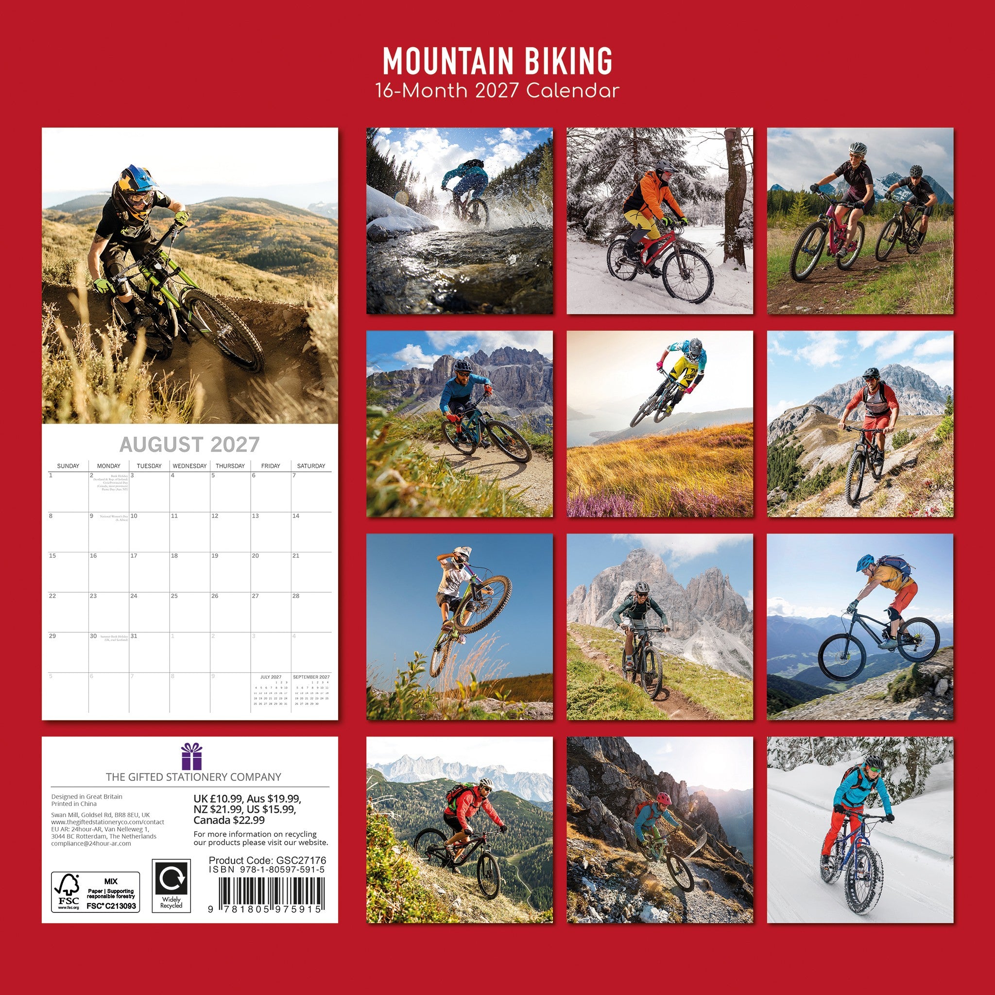 Mountain Biking 2027 Wall Calendar