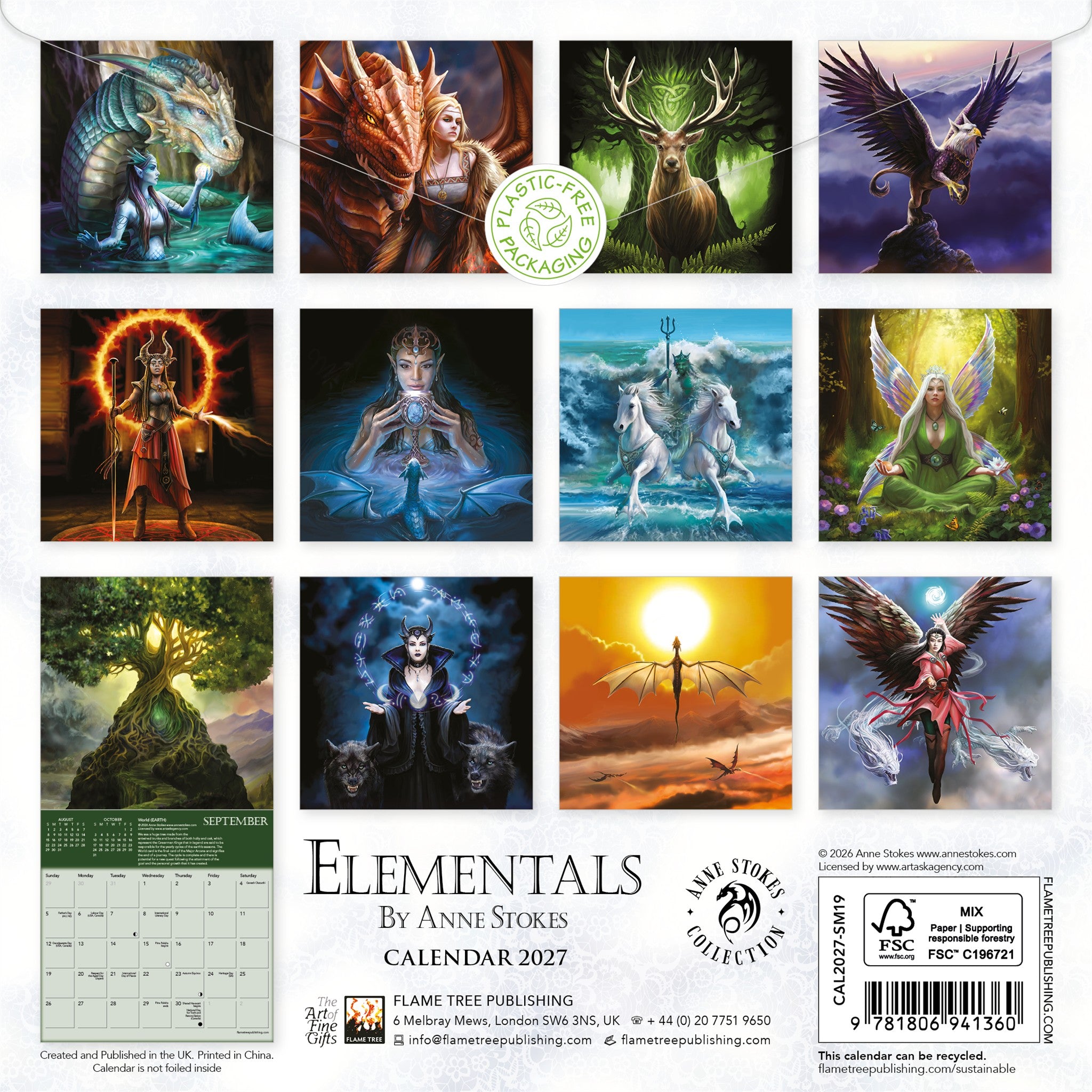 Anne Stokes: Elementals 2027 Mini Calendar