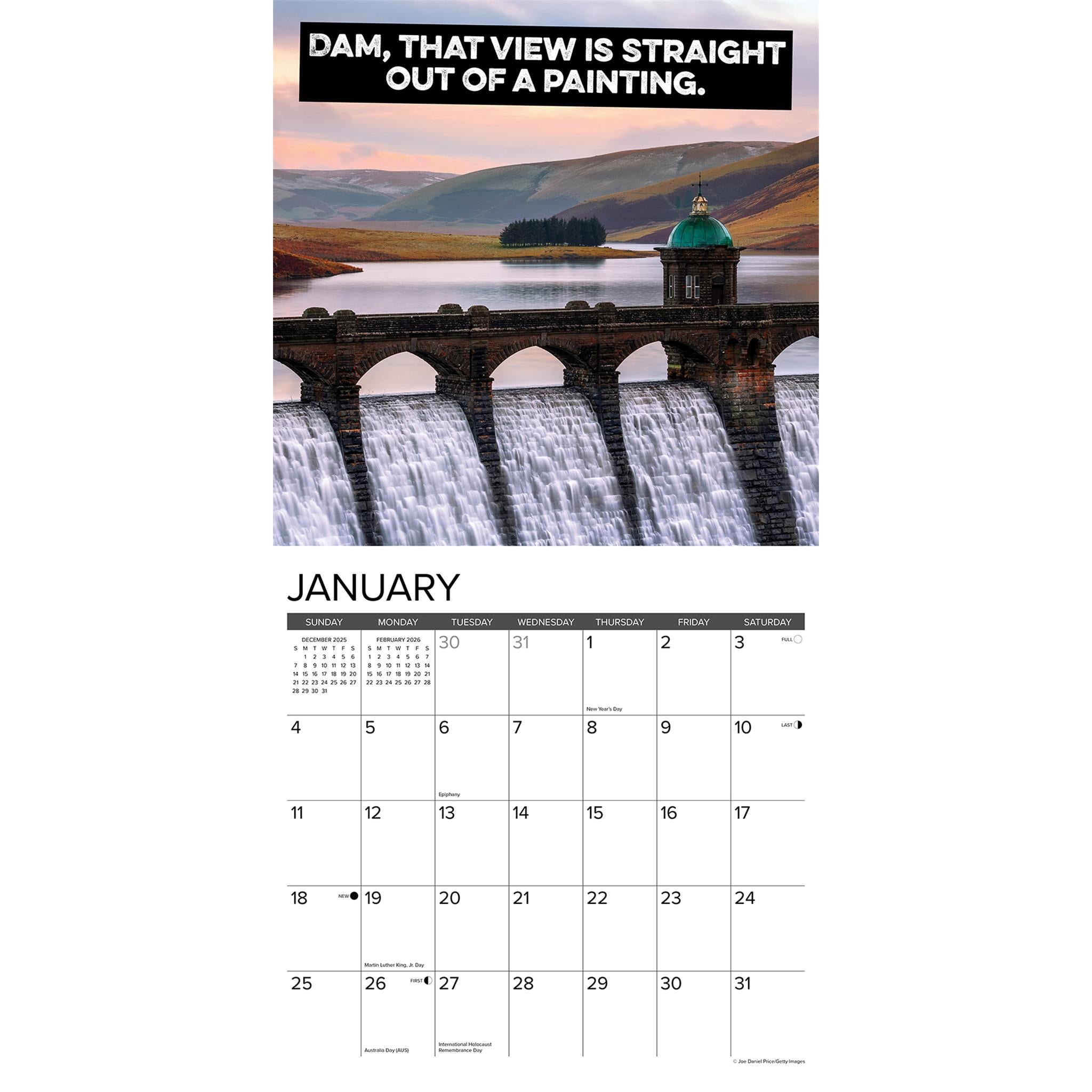 The Best Dam Calendar 2026 Wall Calendar - Online Only