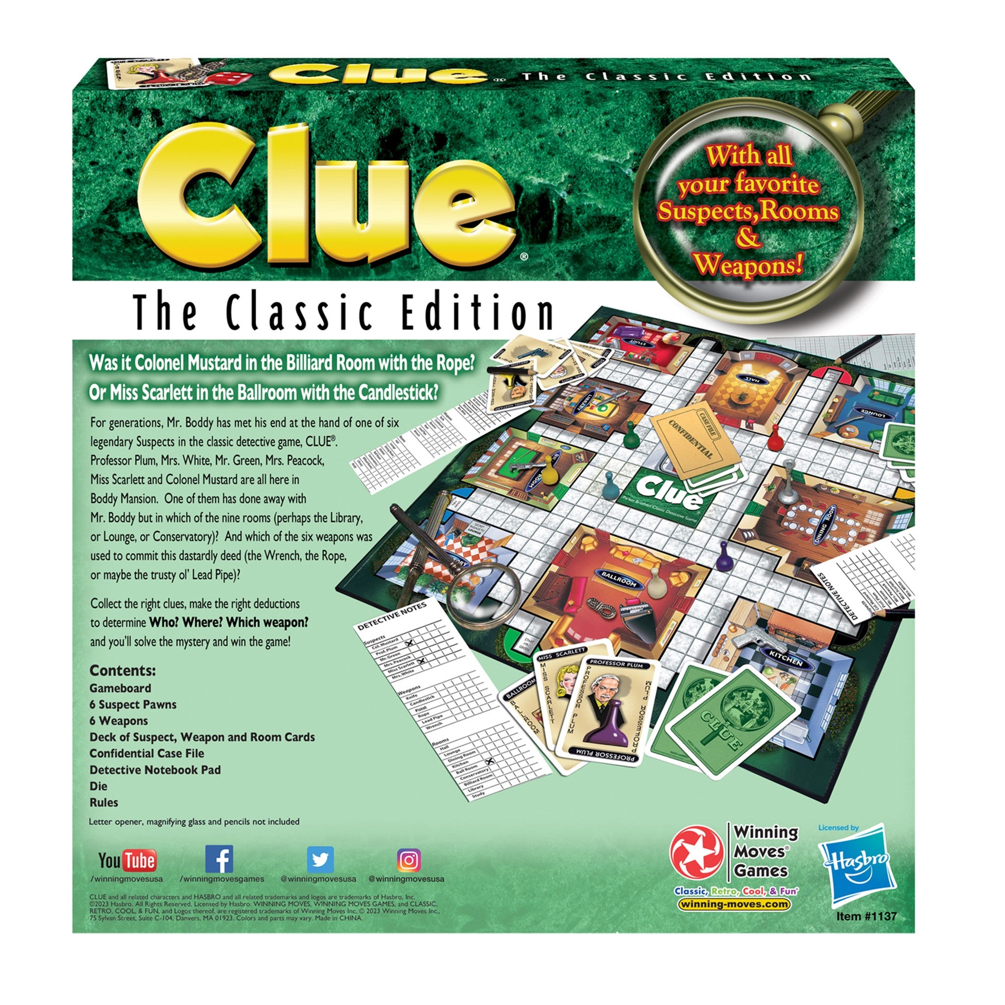 Clue Board Game - Calendar Club Canada