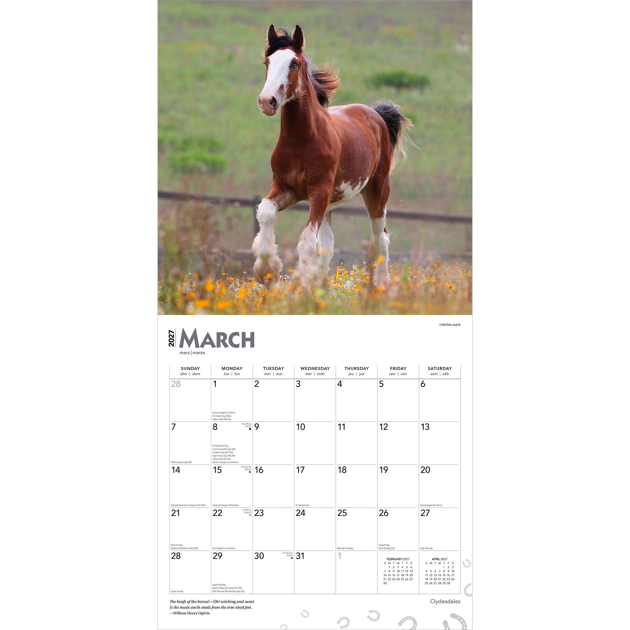 Clydesdales 2027 Wall Calendar - Online Only