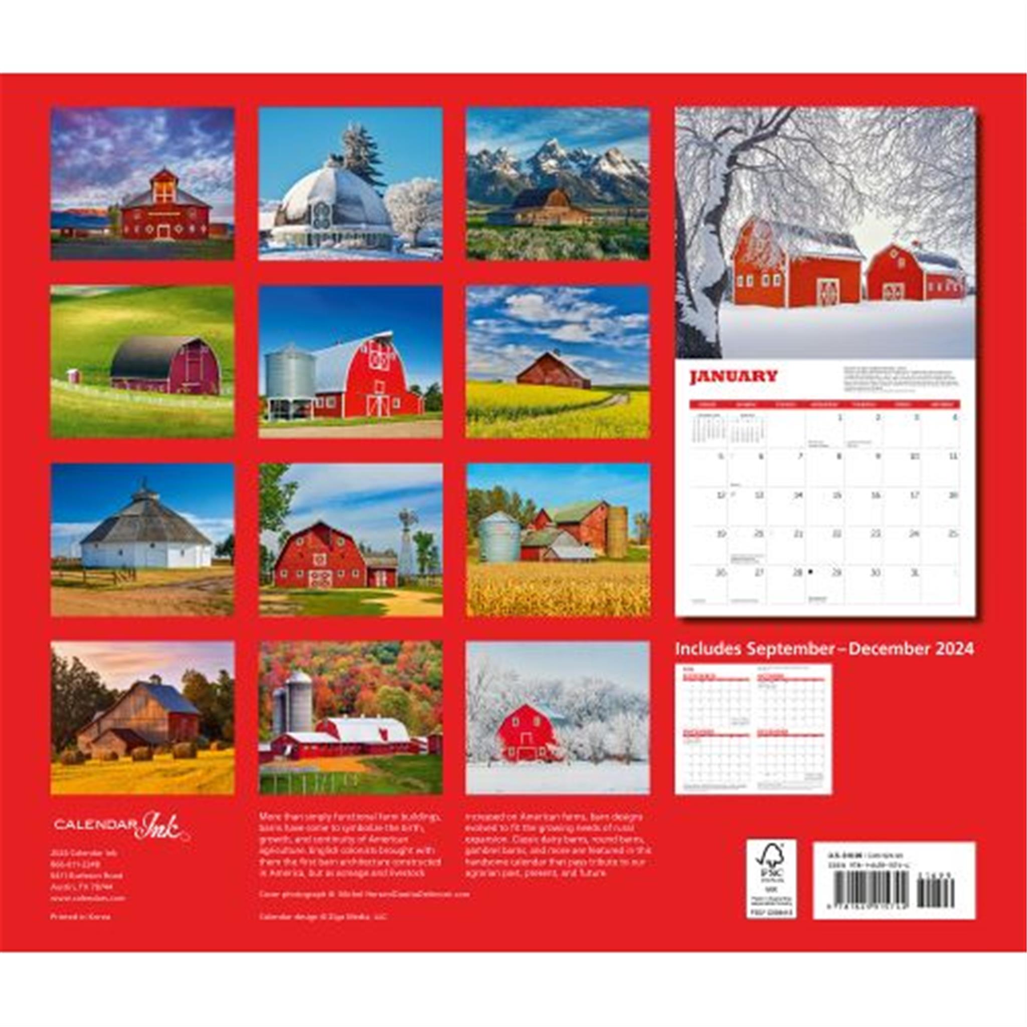 Barns Deluxe Wall 2025 Calendar