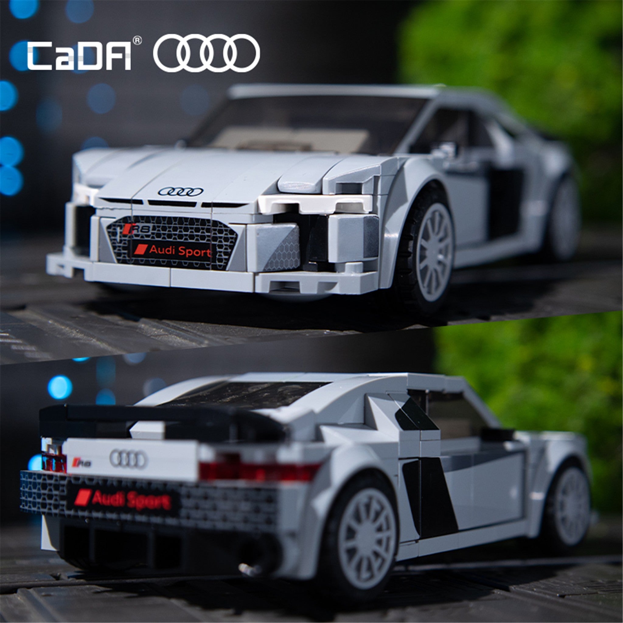 Silver 1:24 Audi R8 Coupe 199 Pieces