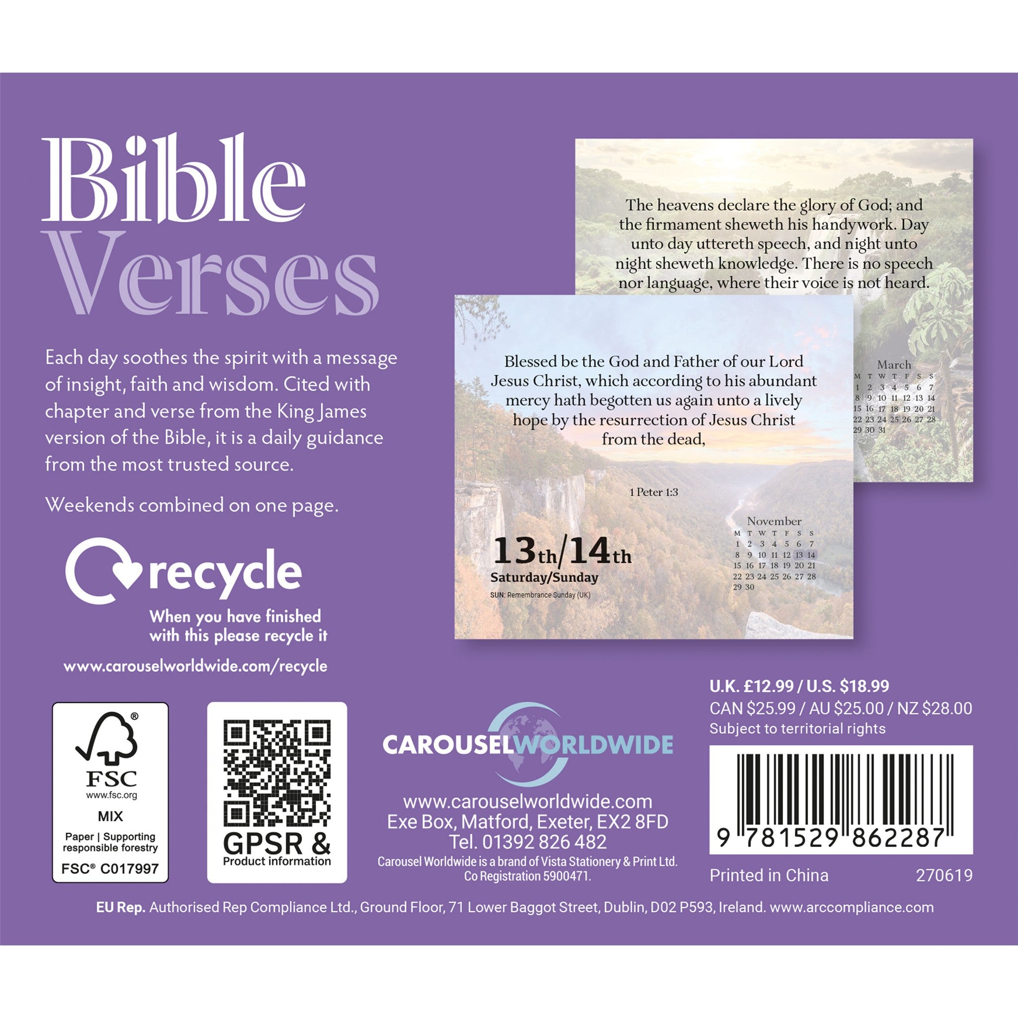 Bible Verses 2027 Box Calendar
