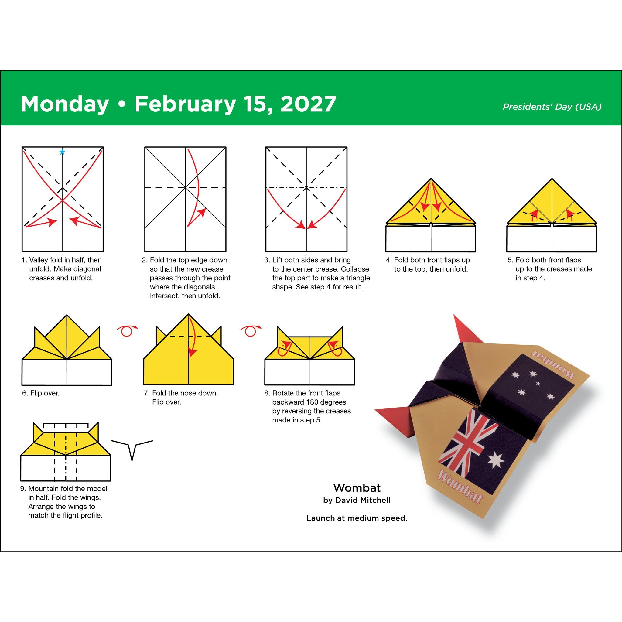 Paper Airplane Fold-A-Day 2027 Box Calendar