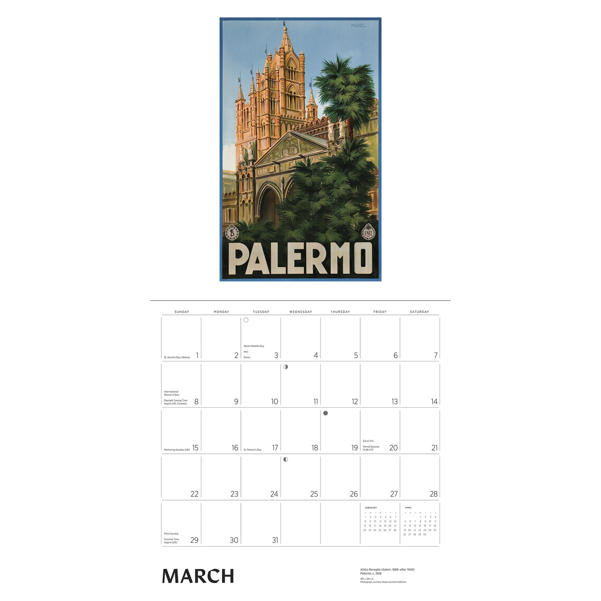 Italy Vintage Travel Posters 2026 Wall Calendar - Online Only