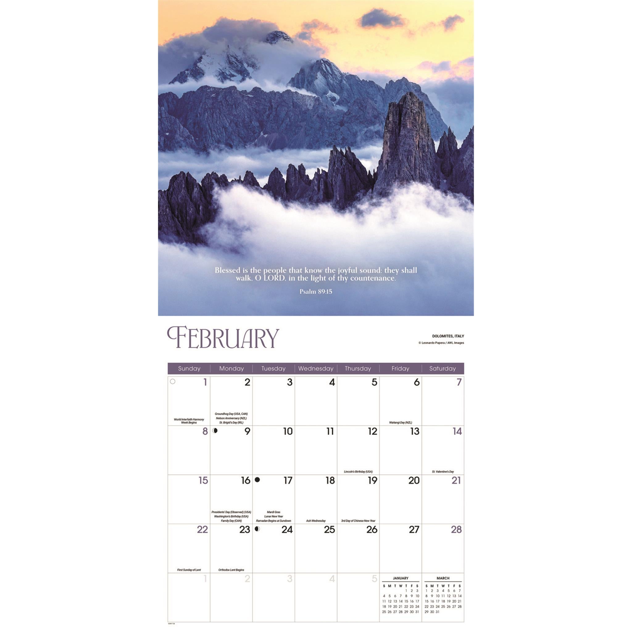 Psalms 2026 Wall Calendar