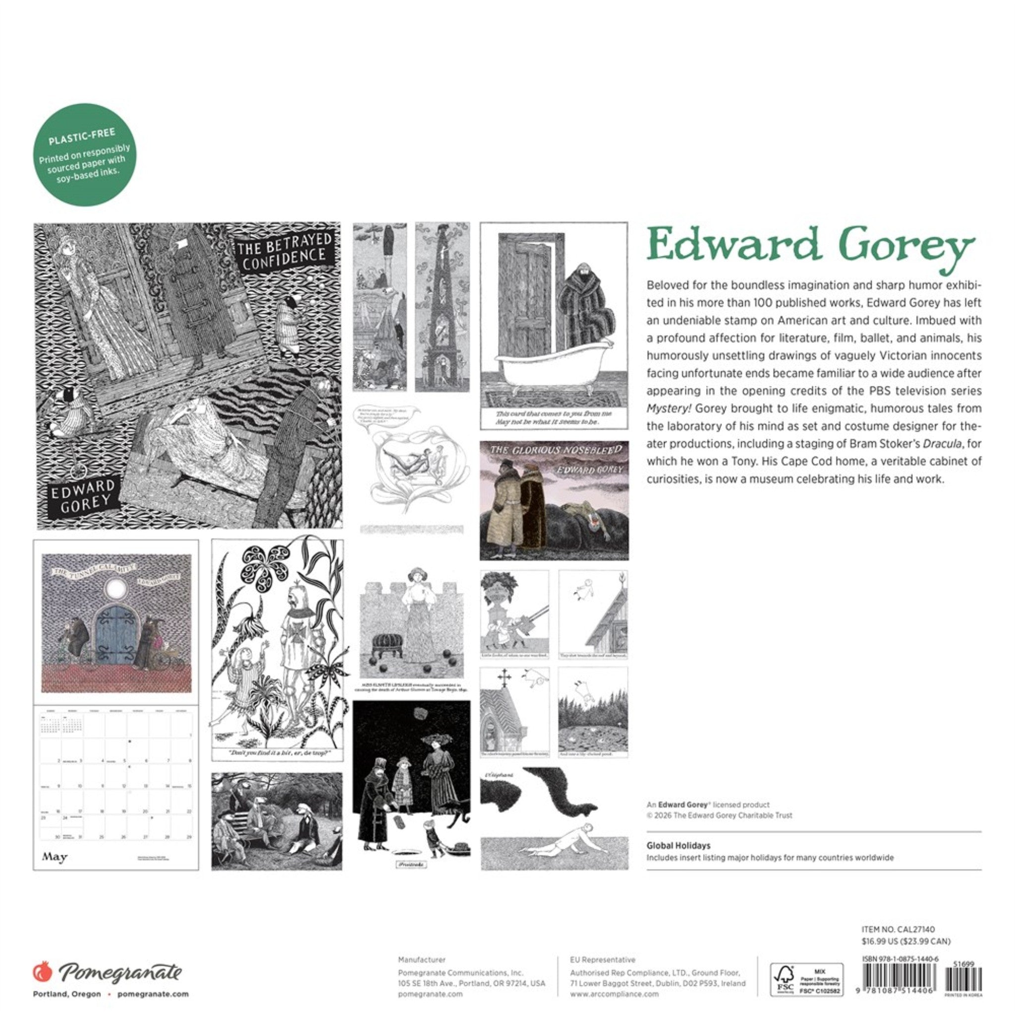 Edward Gorey 2027 Wall Calendar - Online Only