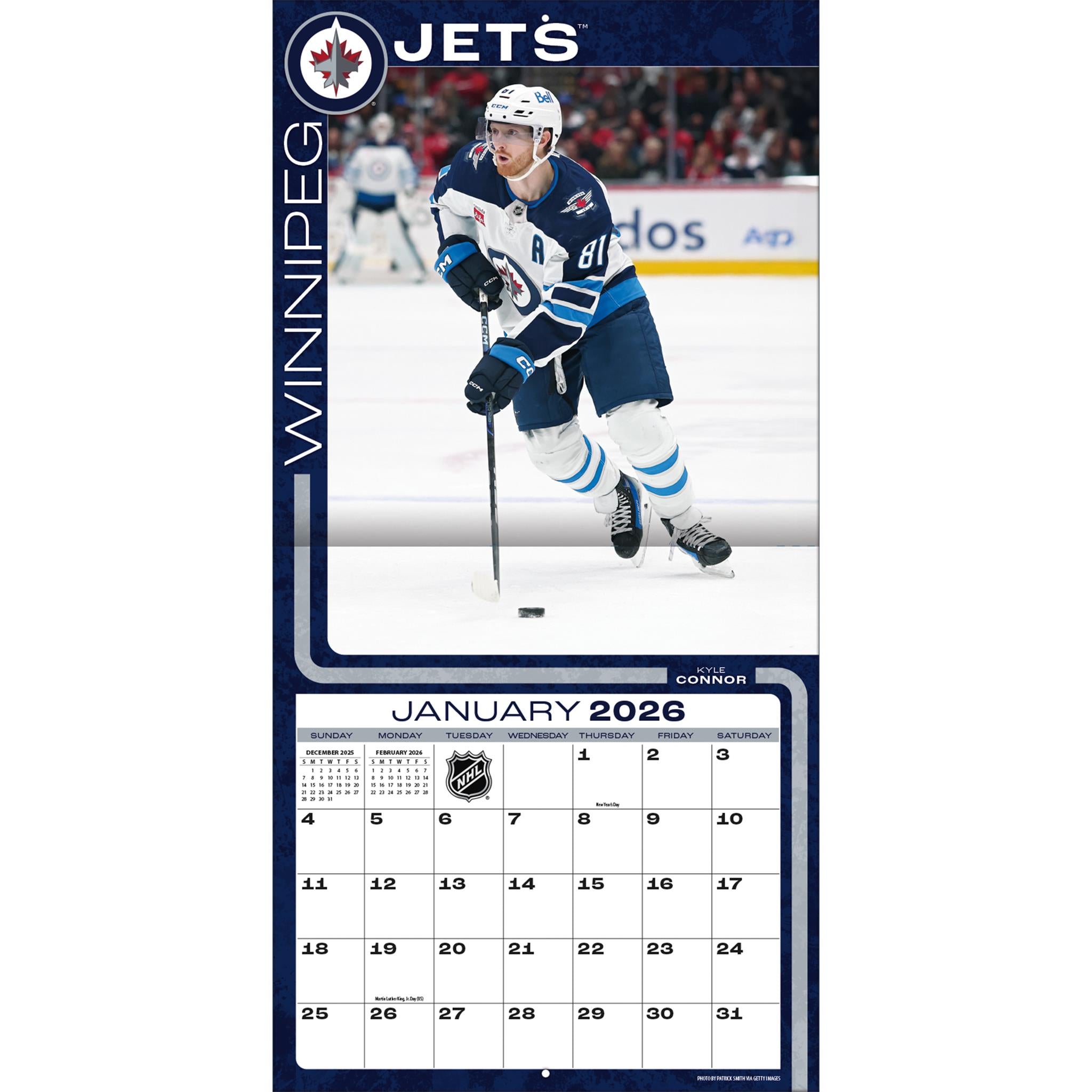 NHL Winnipeg Jets 2026 Wall Calendar - Online Only