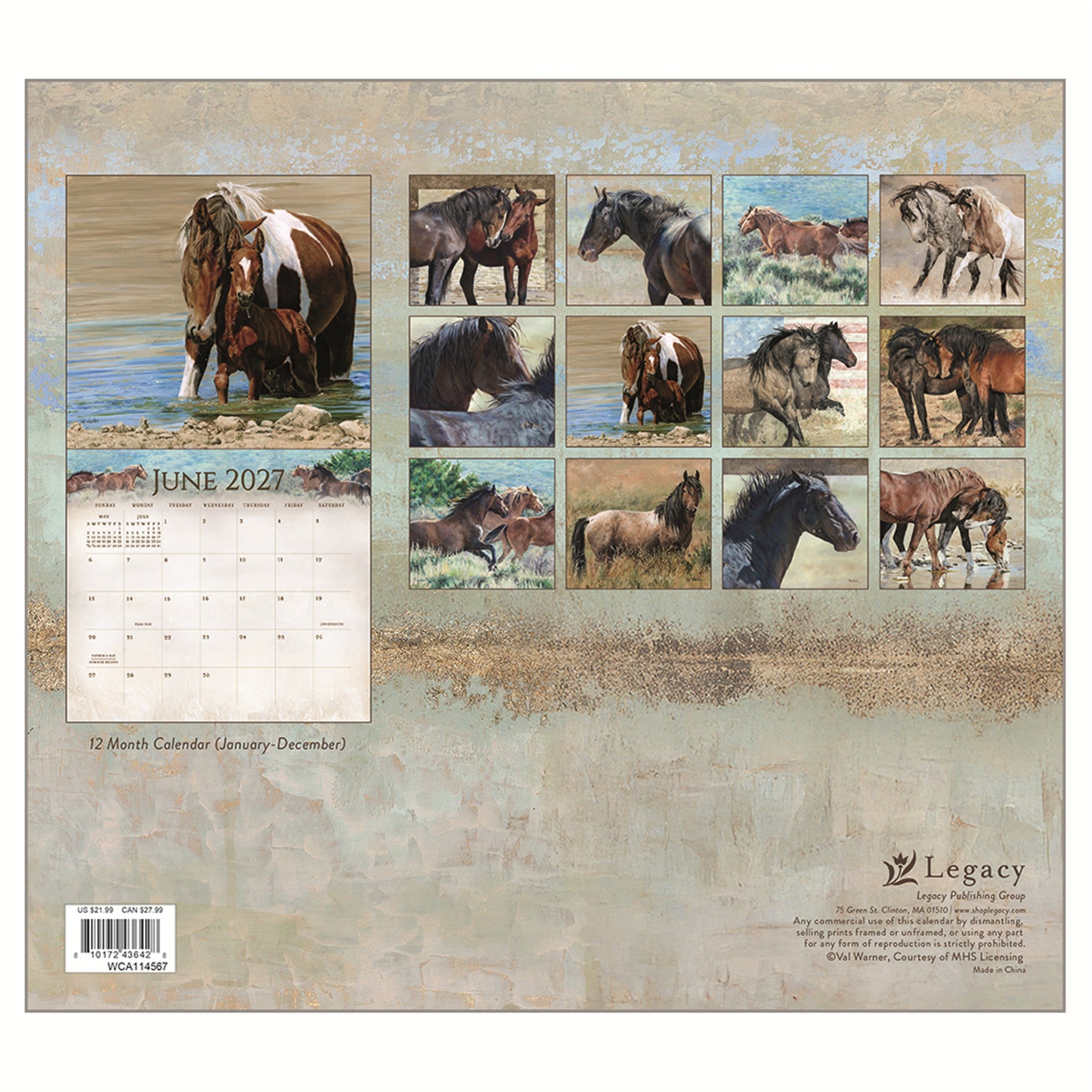 Horses 2027 Wall Calendar