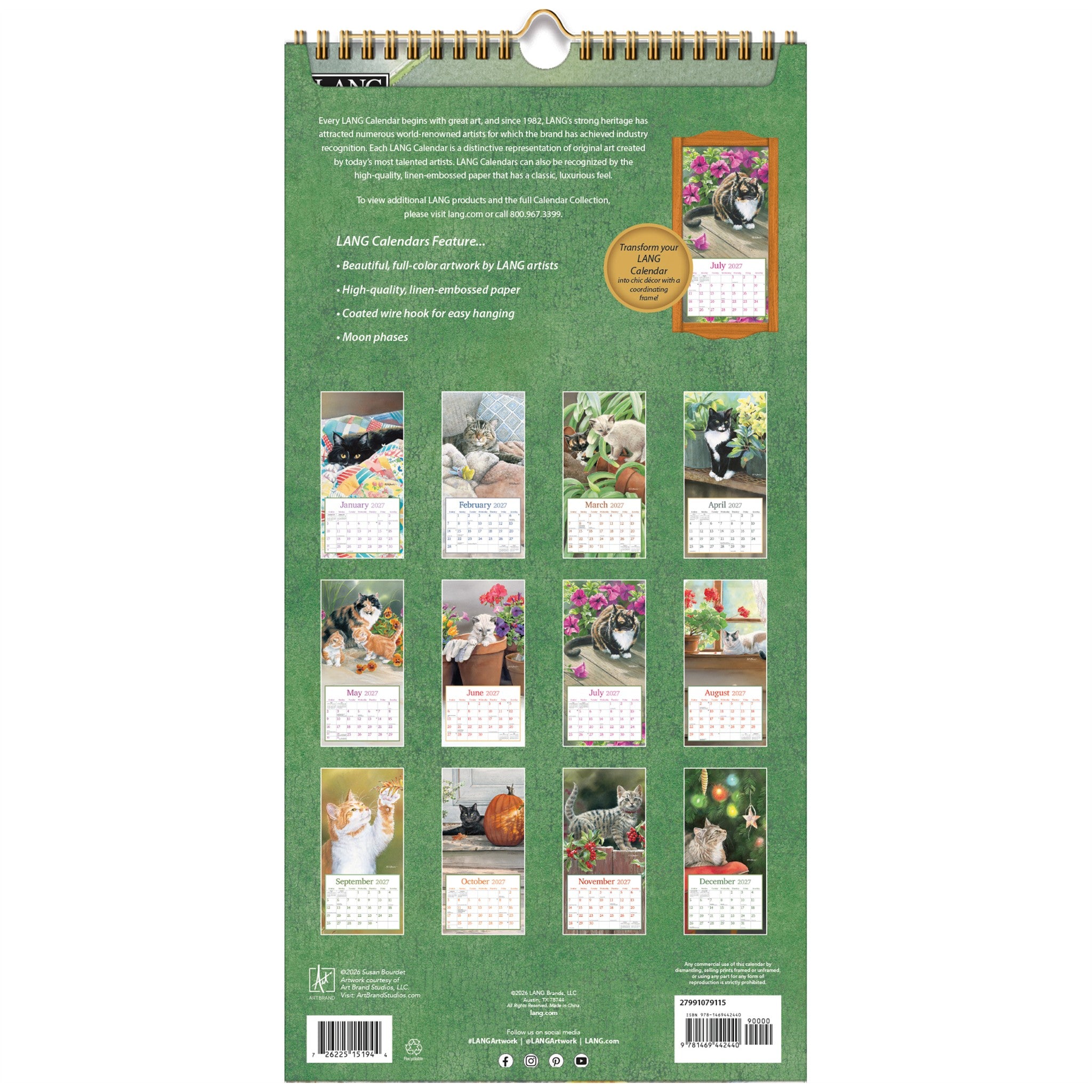 Cats In The Country 2027 Slim Calendar - Online Only