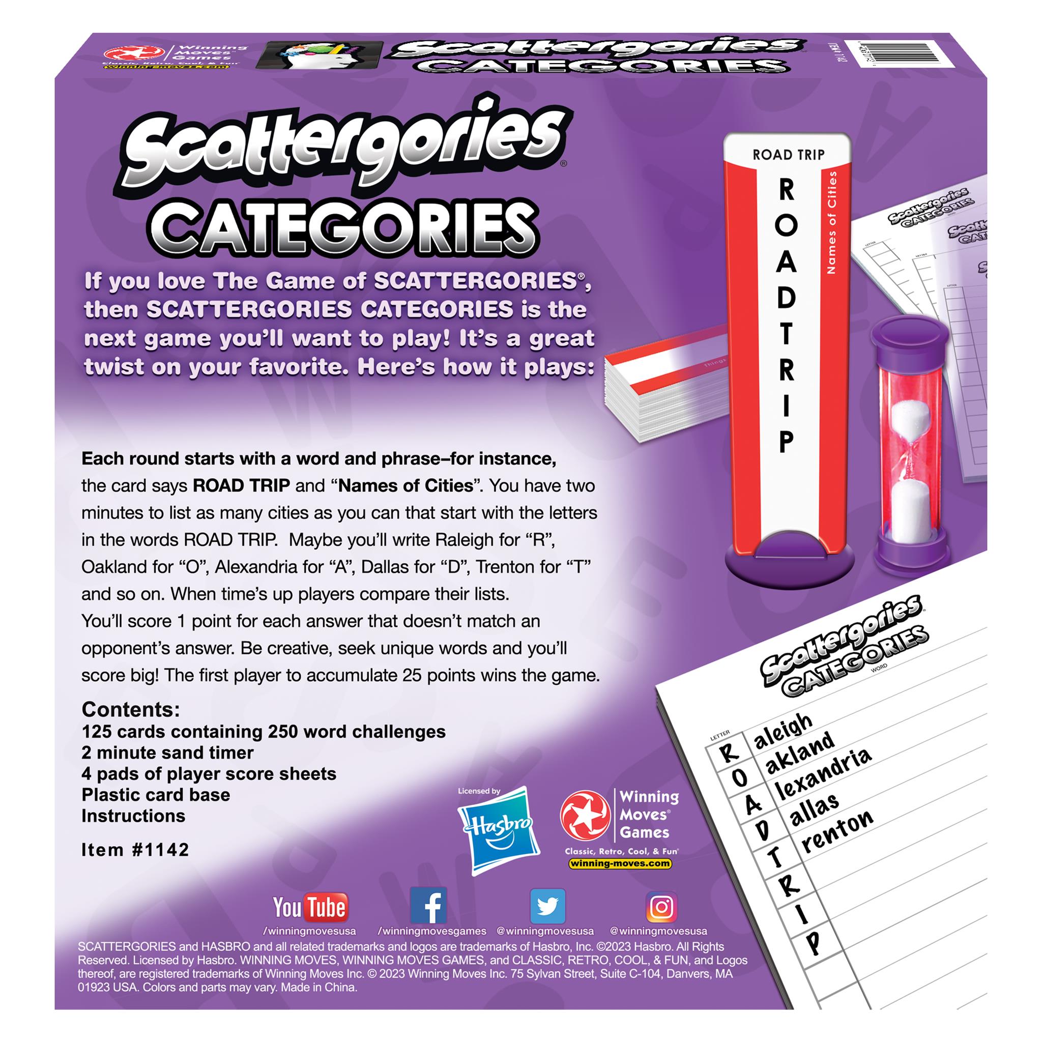 Scattergories Categories Game - Calendar Club Canada
