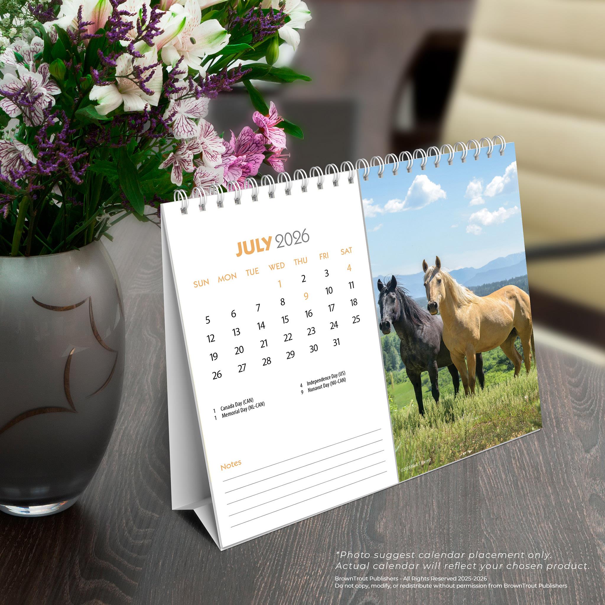 Horse Lovers 2026 Double View Easel Calendar - Online Only
