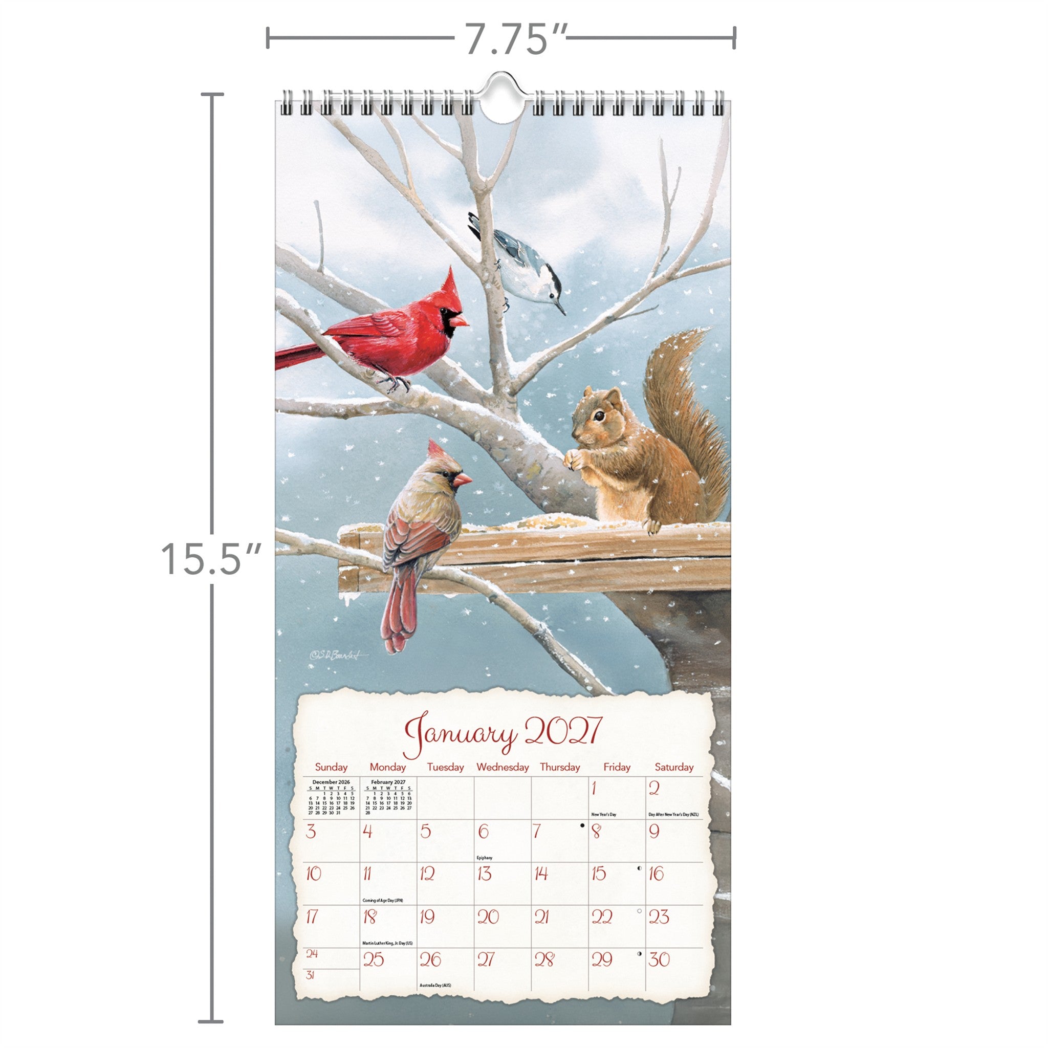 Songbirds 2027 Slim Calendar