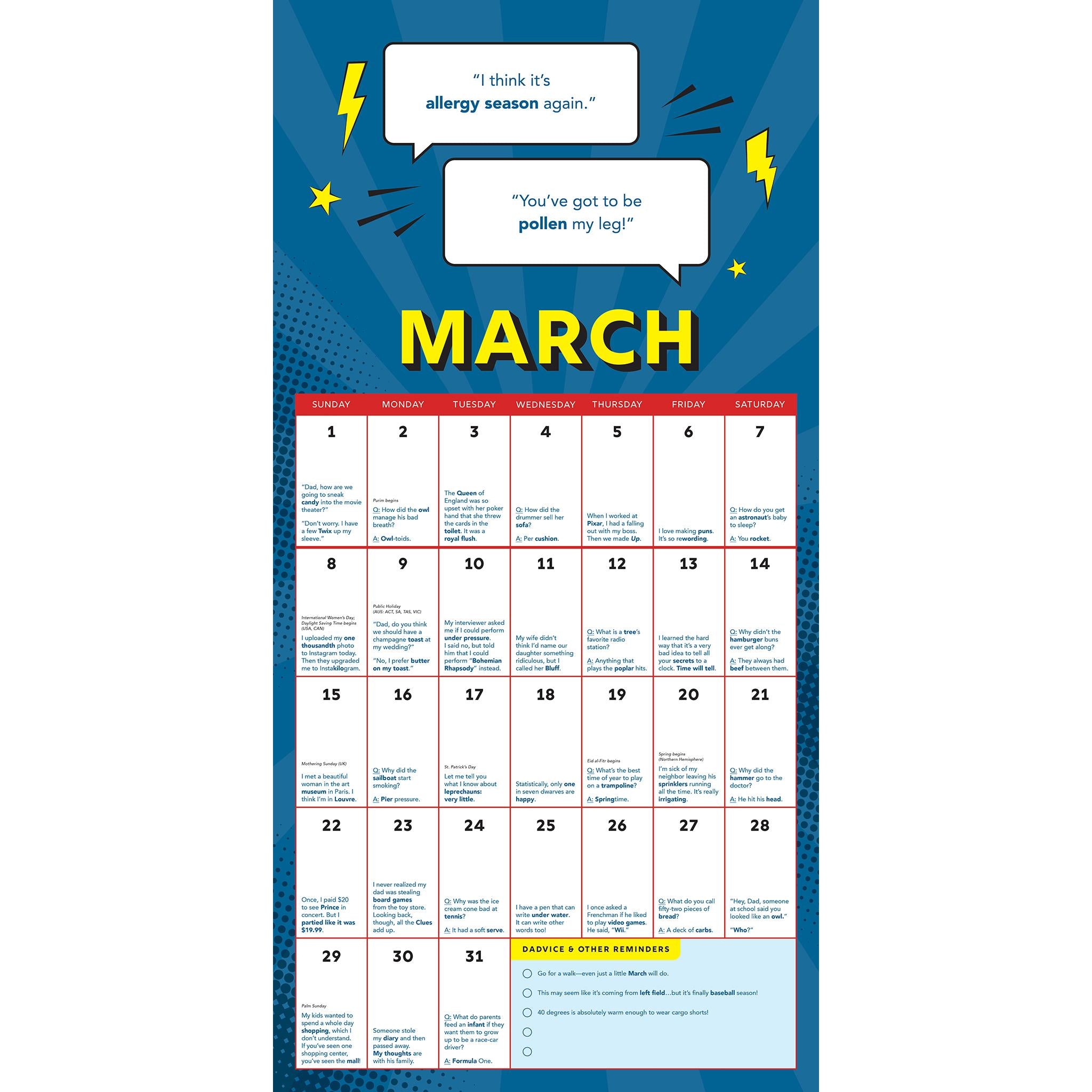 Dad Jokes 2026 Wall Calendar - Online Only