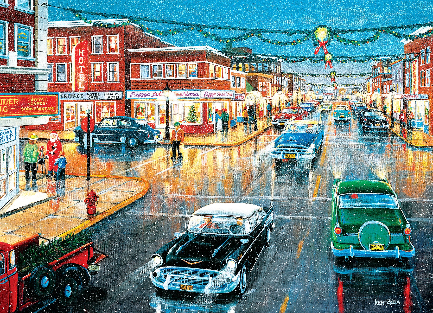 625012402439 Main Street in Season 1000 Piece Puzzle Exclusive